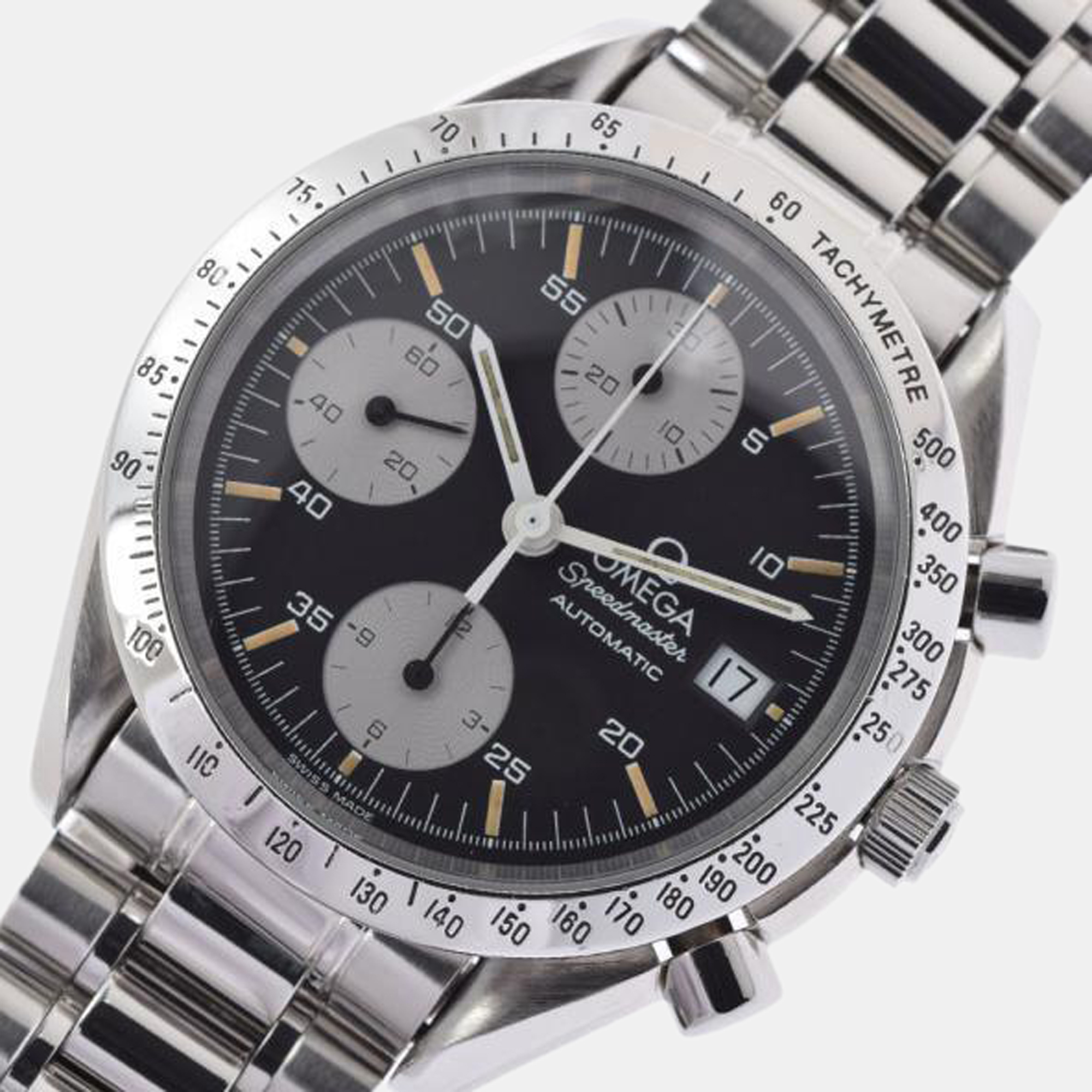 

Omega Black Stainless Steel Speedmaster Date 3511.50 Automatic Men's Wristwatch 38 mm