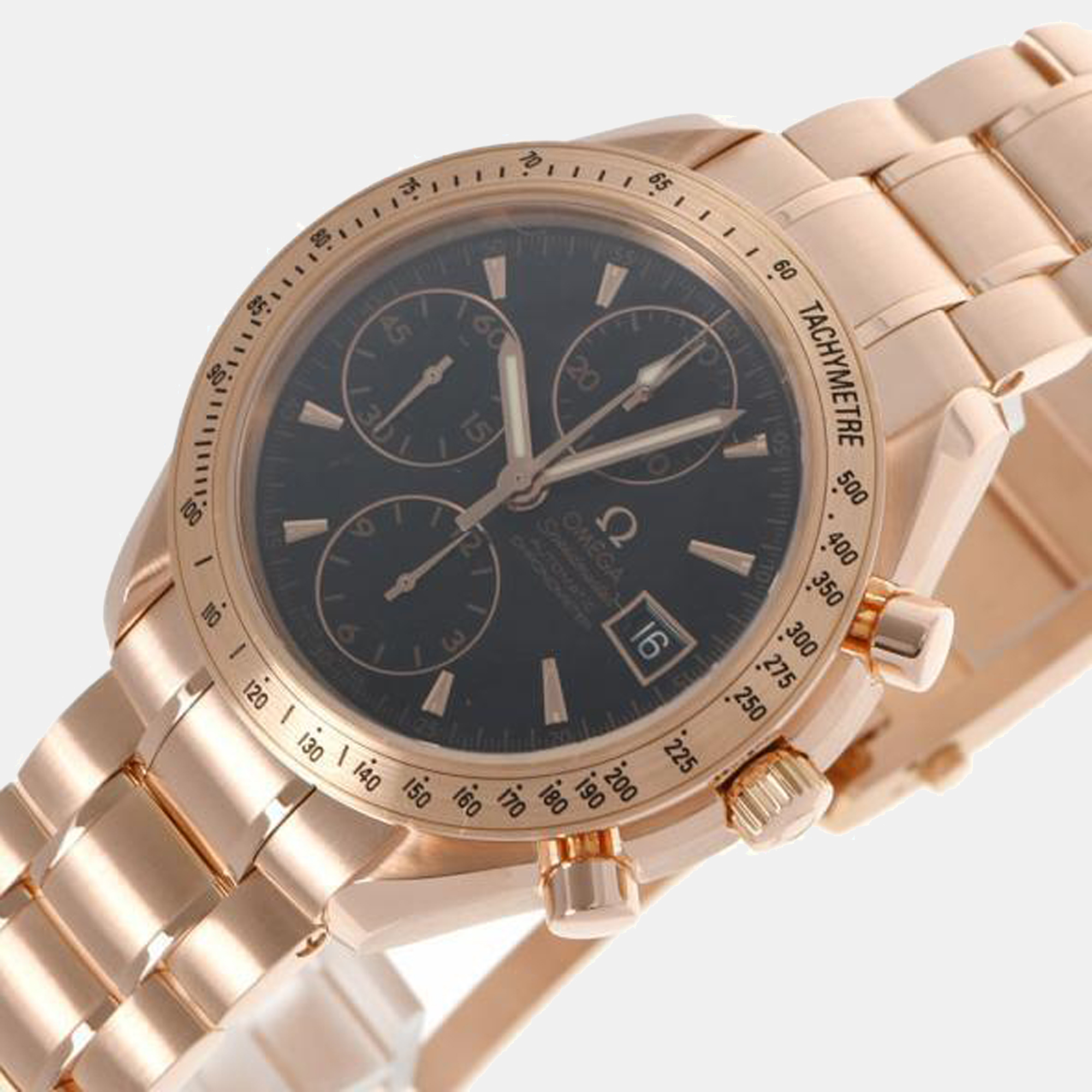 

Omega Black 18k Rose Gold Speedmaster 323.50.40.44.01.001 Automatic Men's Wristwatch 40 mm