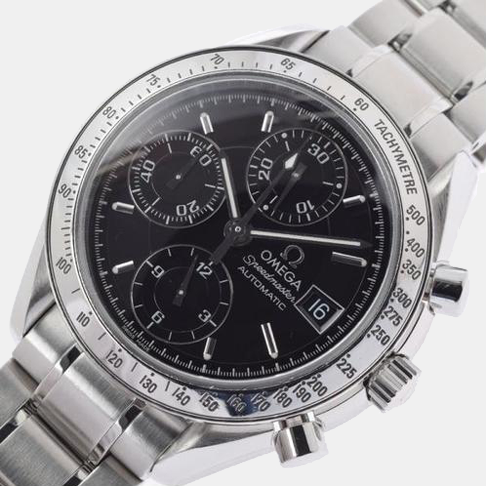

Omega Black Stainless Steel Speedmaster 3513.50 Automatic Men's Wristwatch 39 mm