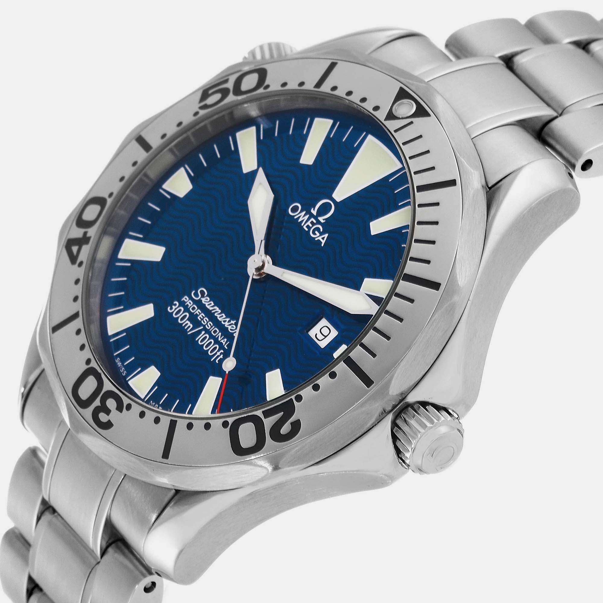 

Omega Blue Stainless Steel Seamaster