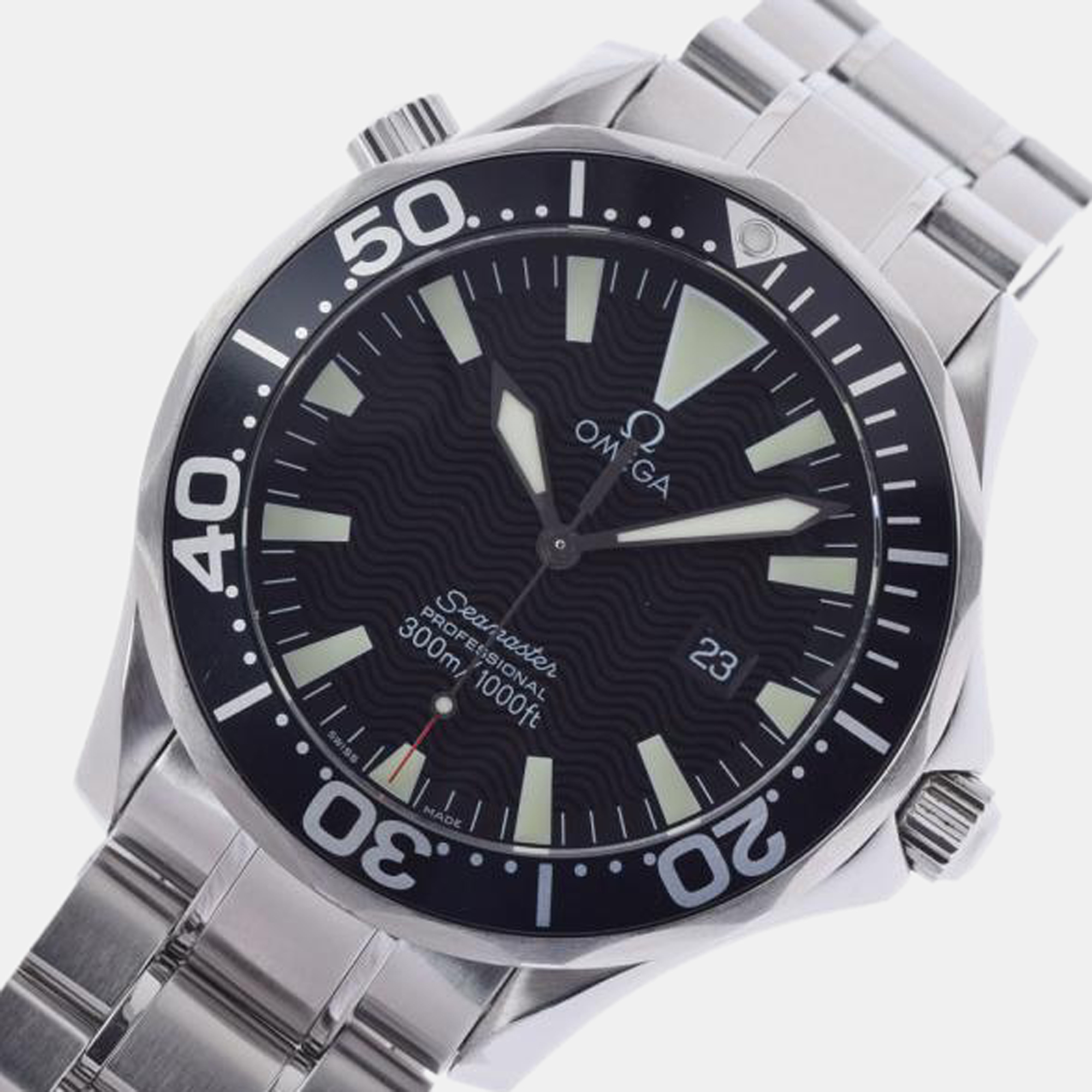 

Omega Black Stainless Steel Seamaster Professional 2264.50 Automatic Men's Wristwatch 41 mm