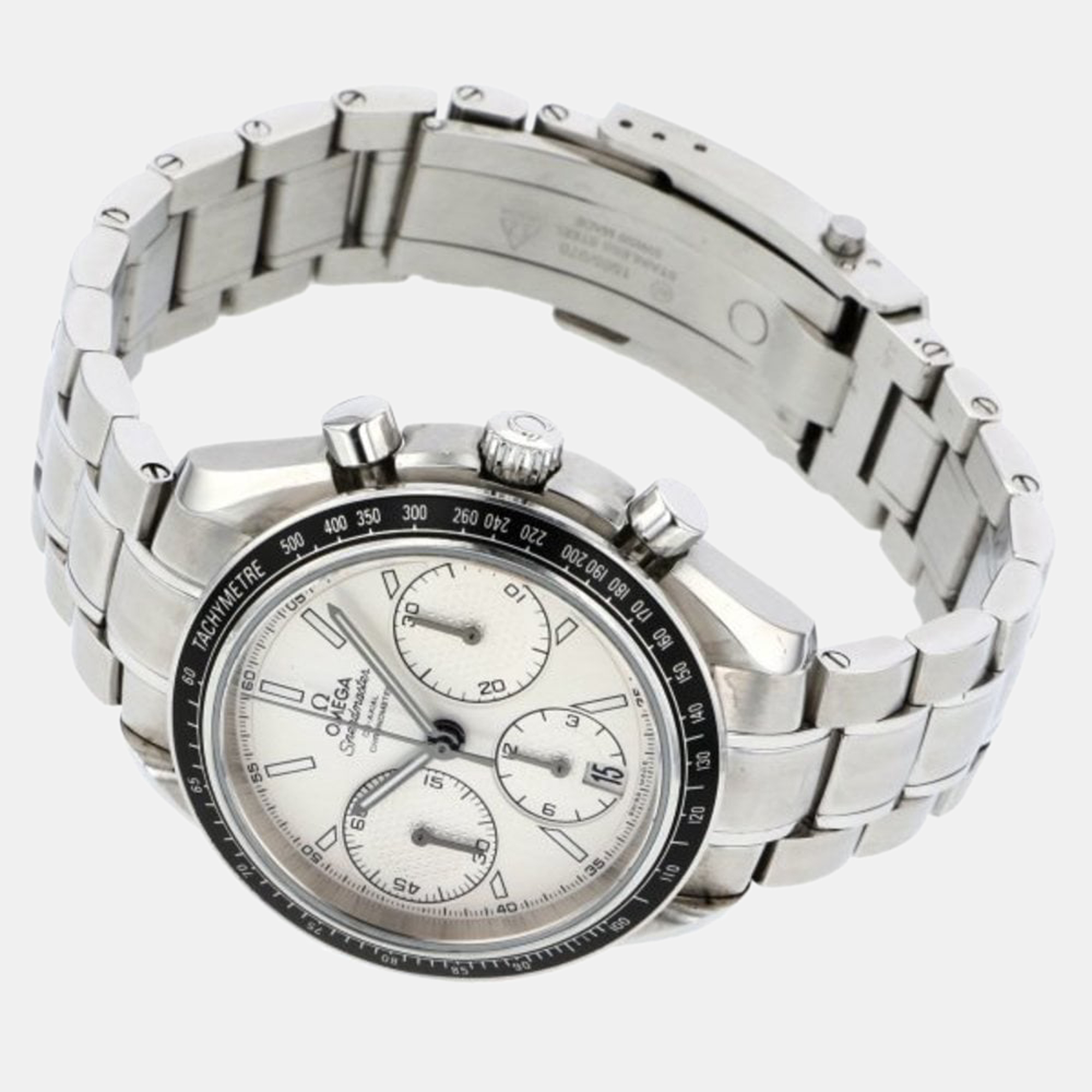 

Omega White Stainless Steel Speedmaster 326.30.40.50.02.001 Automatic Men's Wristwatch 40 mm