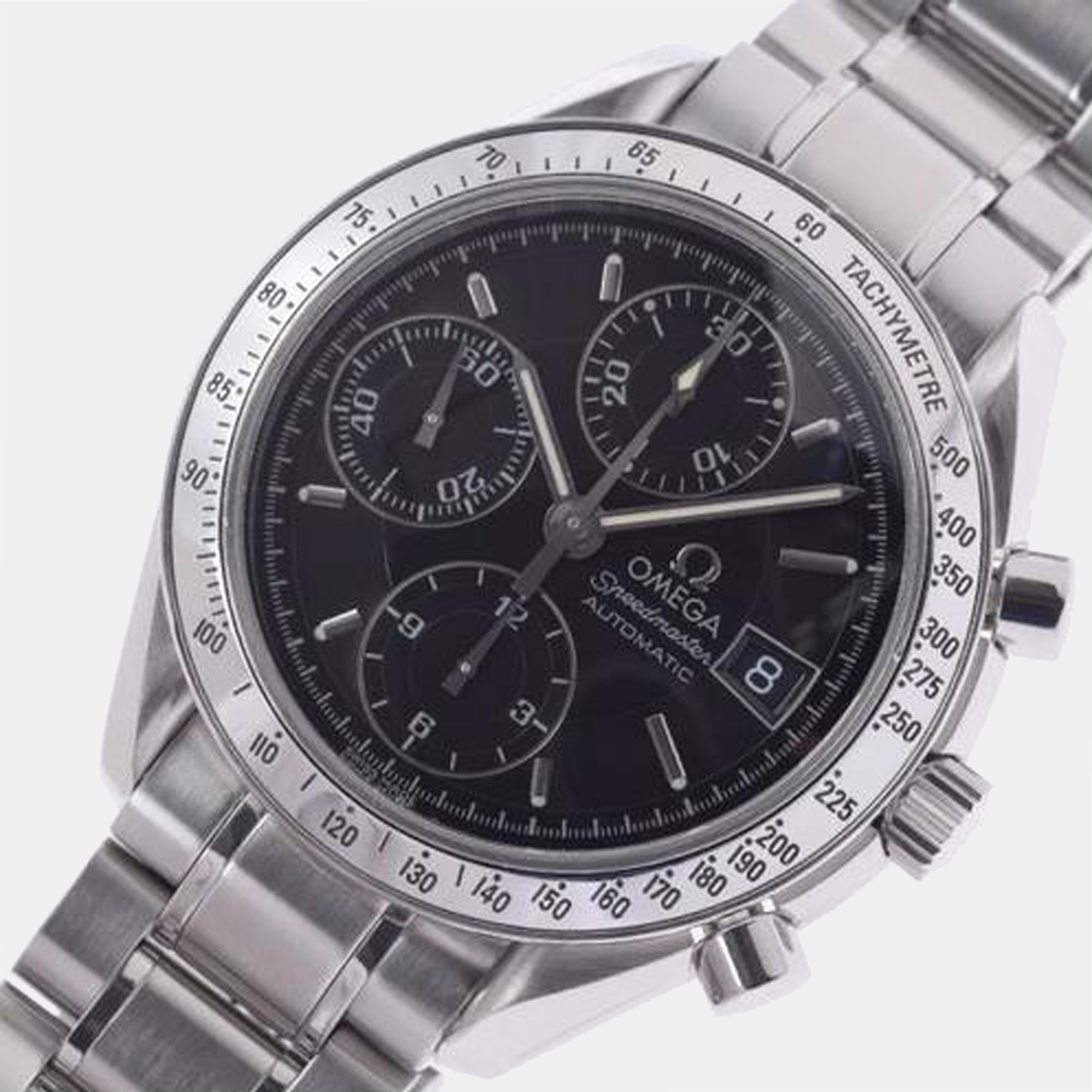 

Omega Black Stainless Steel Speedmaster 3513.50 Automatic Men's Wristwatch 39 mm