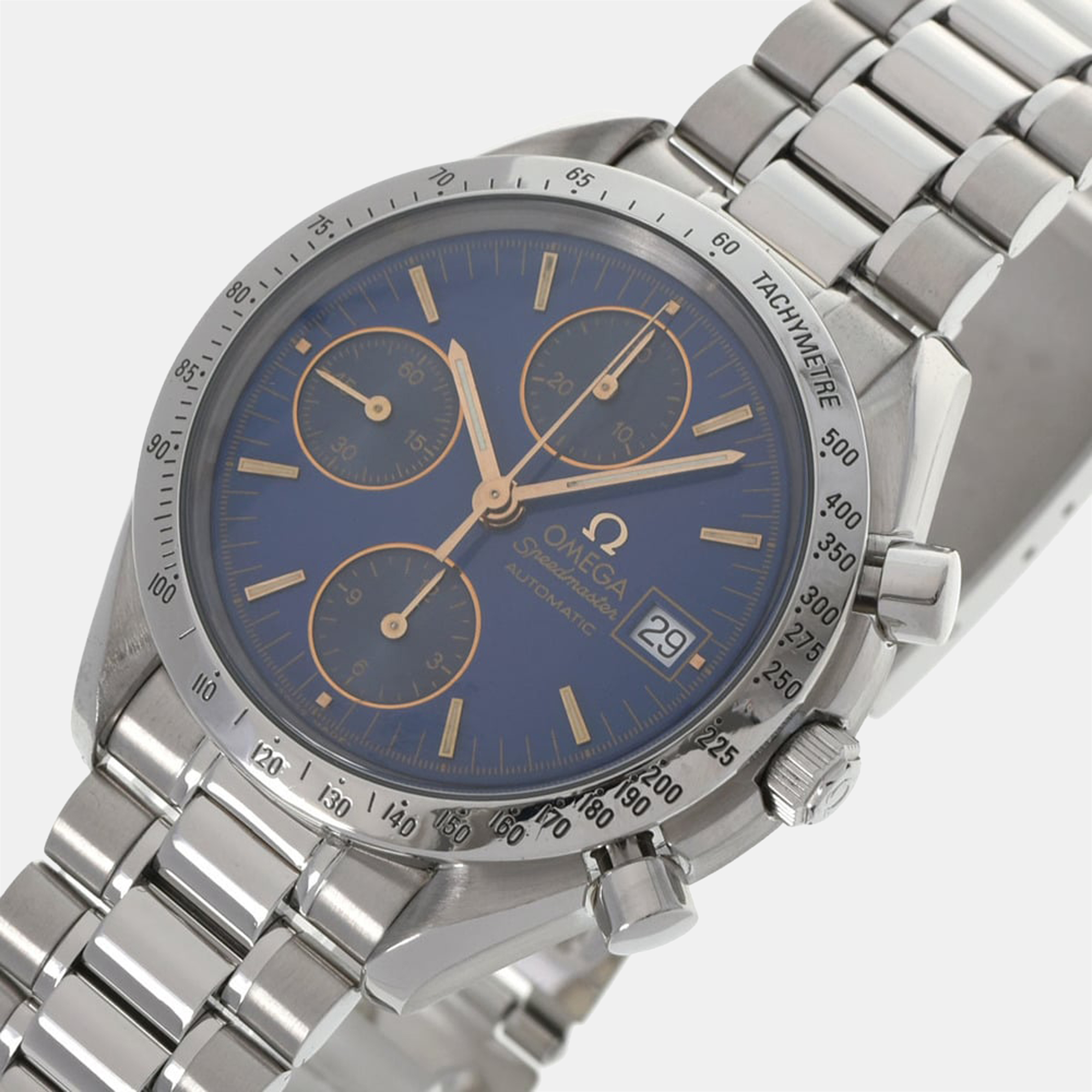 

Omega Blue Stainless Steel Speedmaster Day Limited 3511.81 Automatic Men's Wristwatch 39 mm