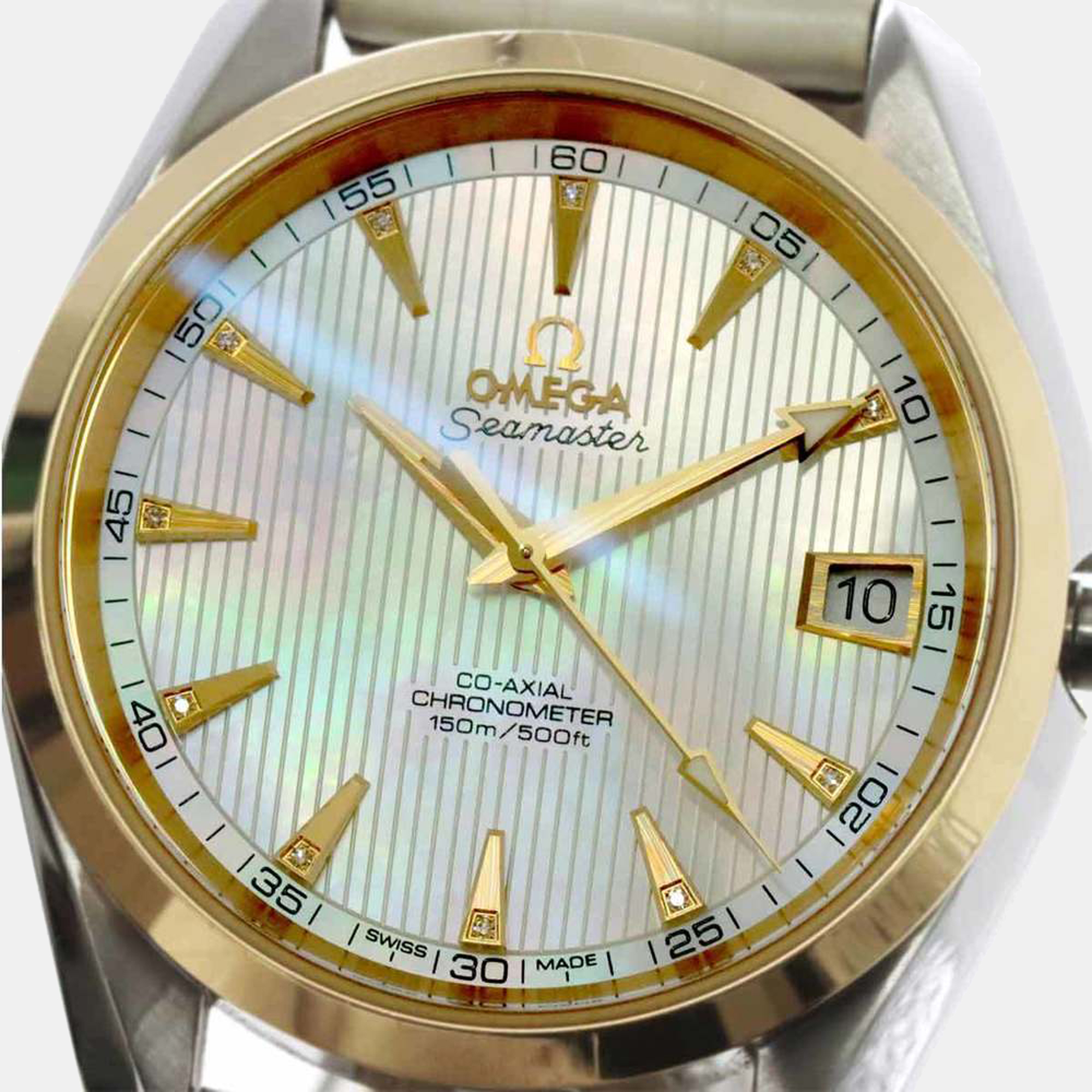 

Omega White 18K Yellow Gold And Stainless Steel Seamaster Aqua Terra 231 23 39 21 55 002 Men's Wristwatch 39 mm