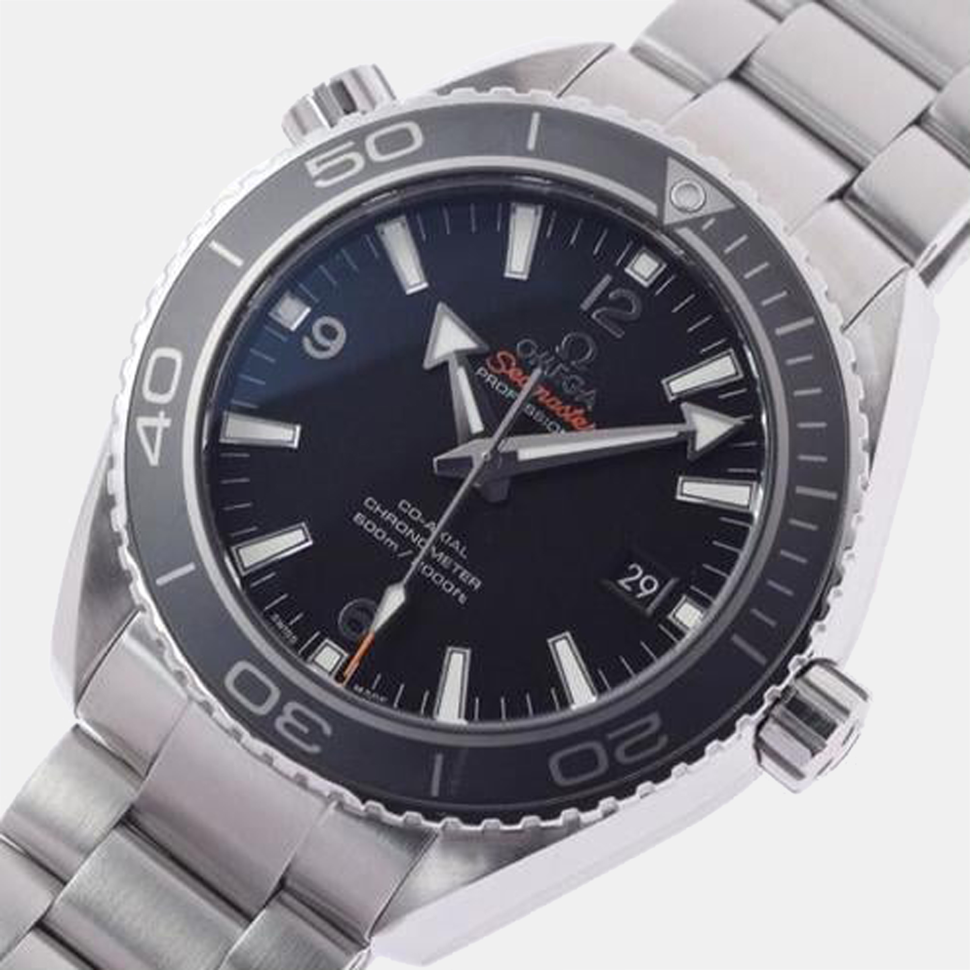 

Omega Black Stainless Steel Seamaster Planet Ocean 232.30.46.21.01.001 Automatic Men's Wristwatch 45.5 mm