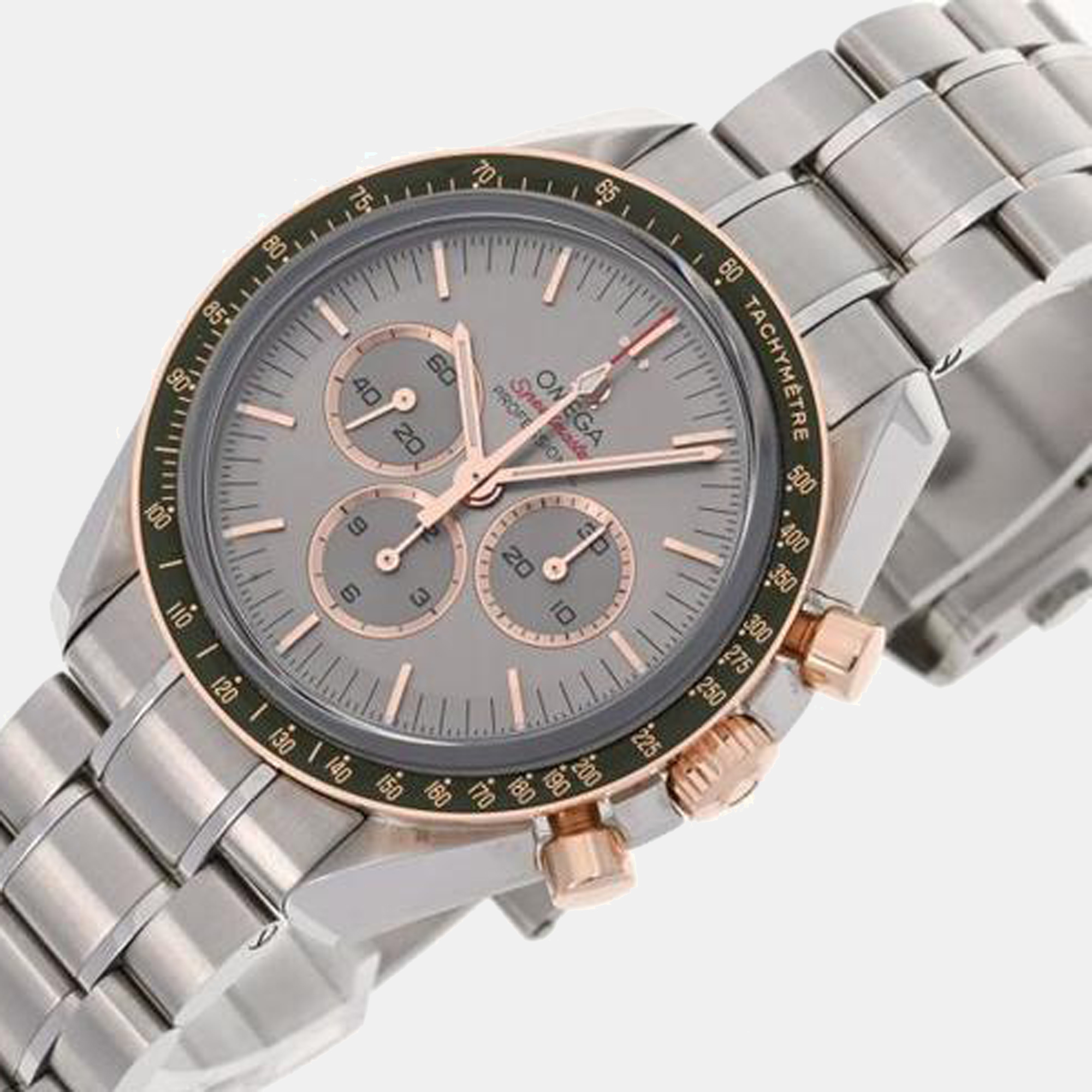 

Omega Grey 18K Rose Gold And Stainless Steel Speedmaster 522.20.42.30.06.001 Automatic Men's Wristwatch 42 mm