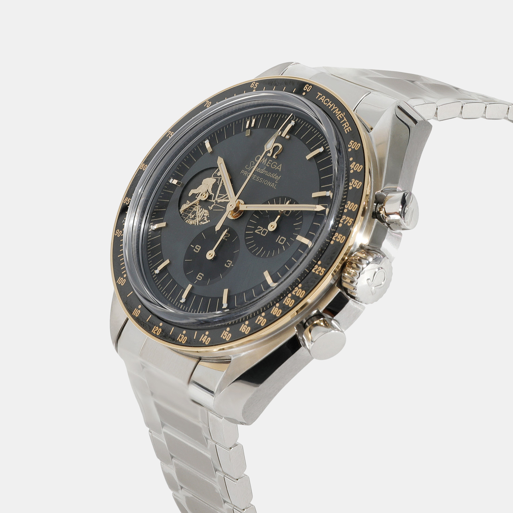 

Omega Grey 18K Yellow Gold And Stainless Steel Speedmaster Apollo XVII 310.20.42.50.01.001 Men's Wristwatch 42 mm