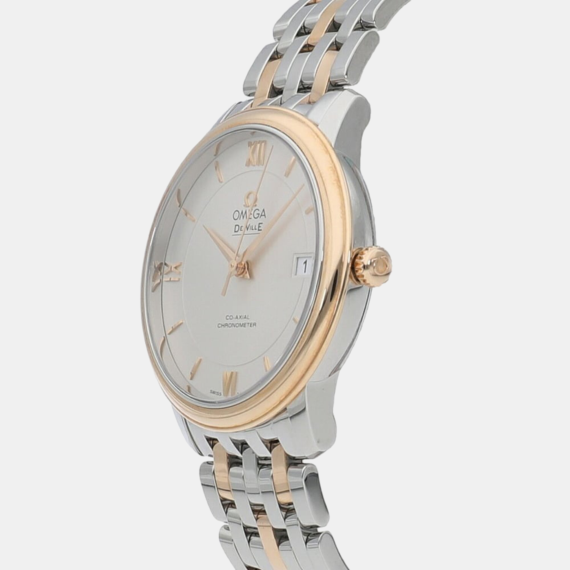 

Omega Silver 18k Rose Gold And Stainless Steel De Ville Prestige 424.20.37.20.02.002 Men's Wristwatch 36 mm