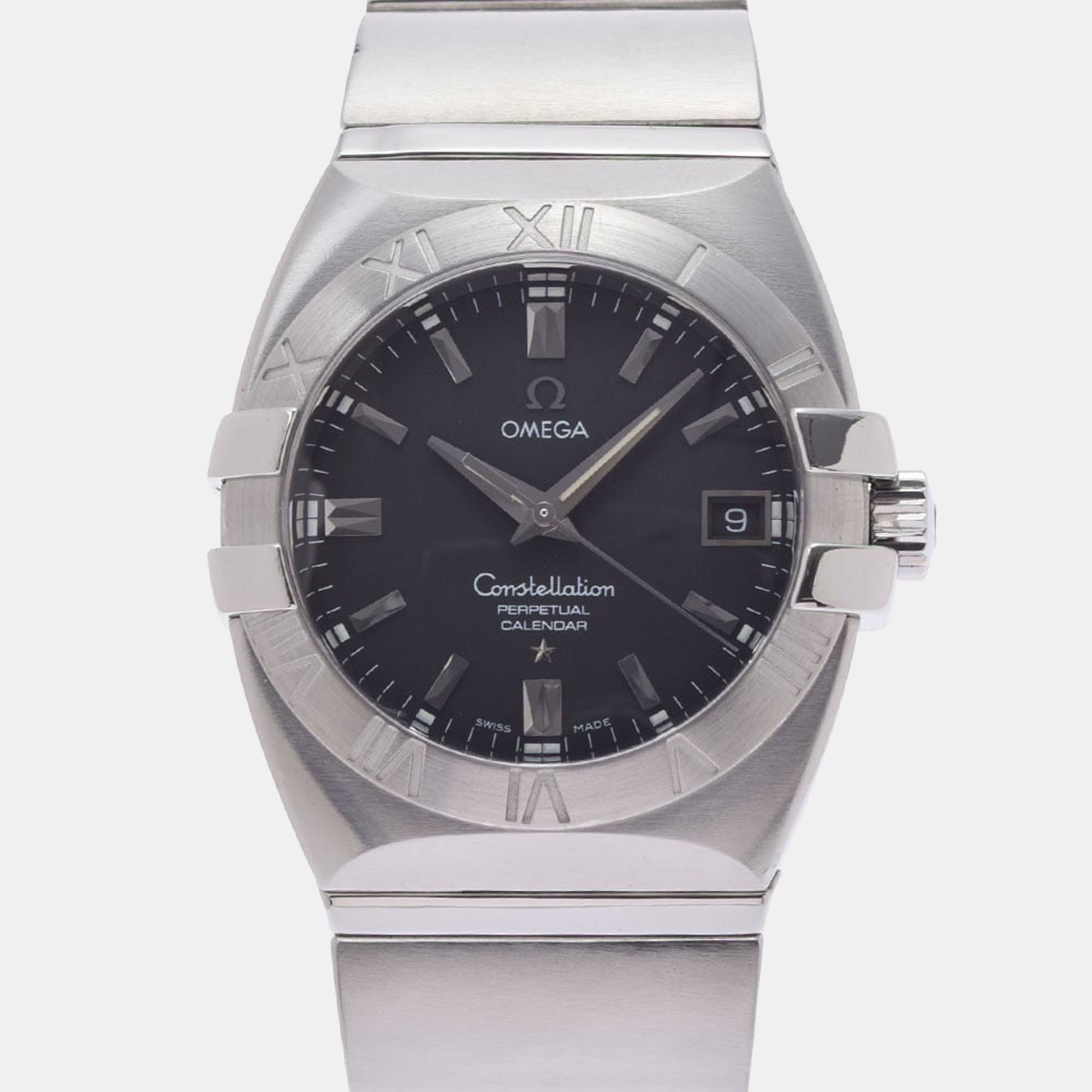 Pre Owned Omega Black Stainless Steel Constellation 1531.51 Men's Wristwatch 37 mm