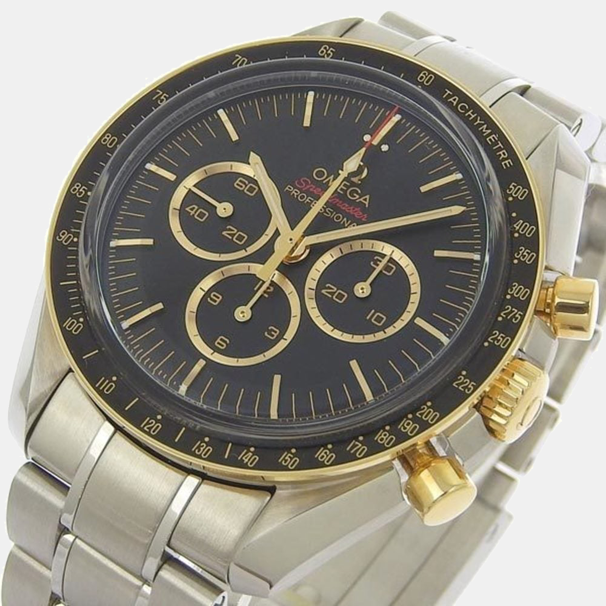 

Omega Black 18K Yellow Gold And Stainless Steel Speedmaster 522.20.42.30.01.001 Men's Wristwatch 42 mm