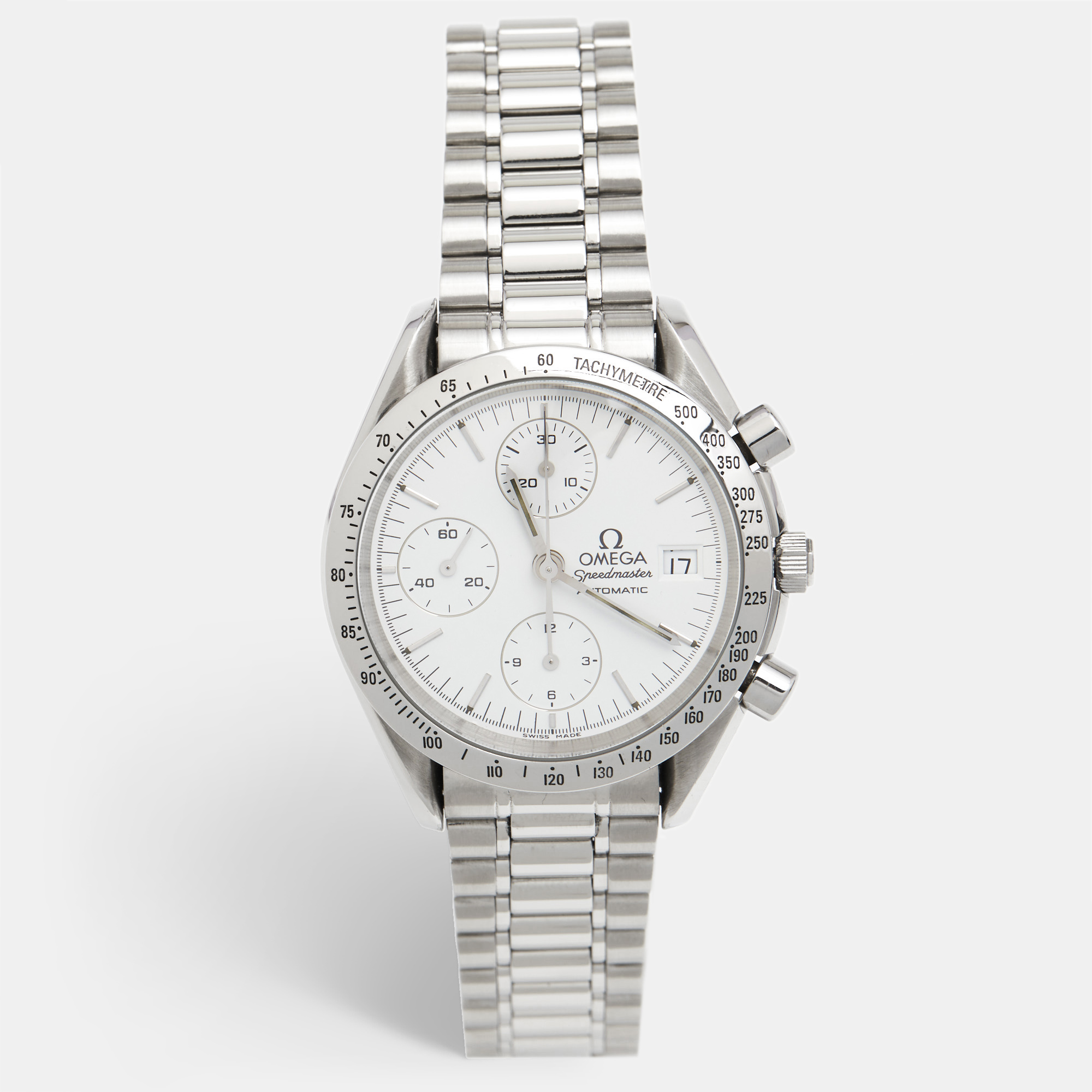 

Omega White Stainless Steel Speedmaster