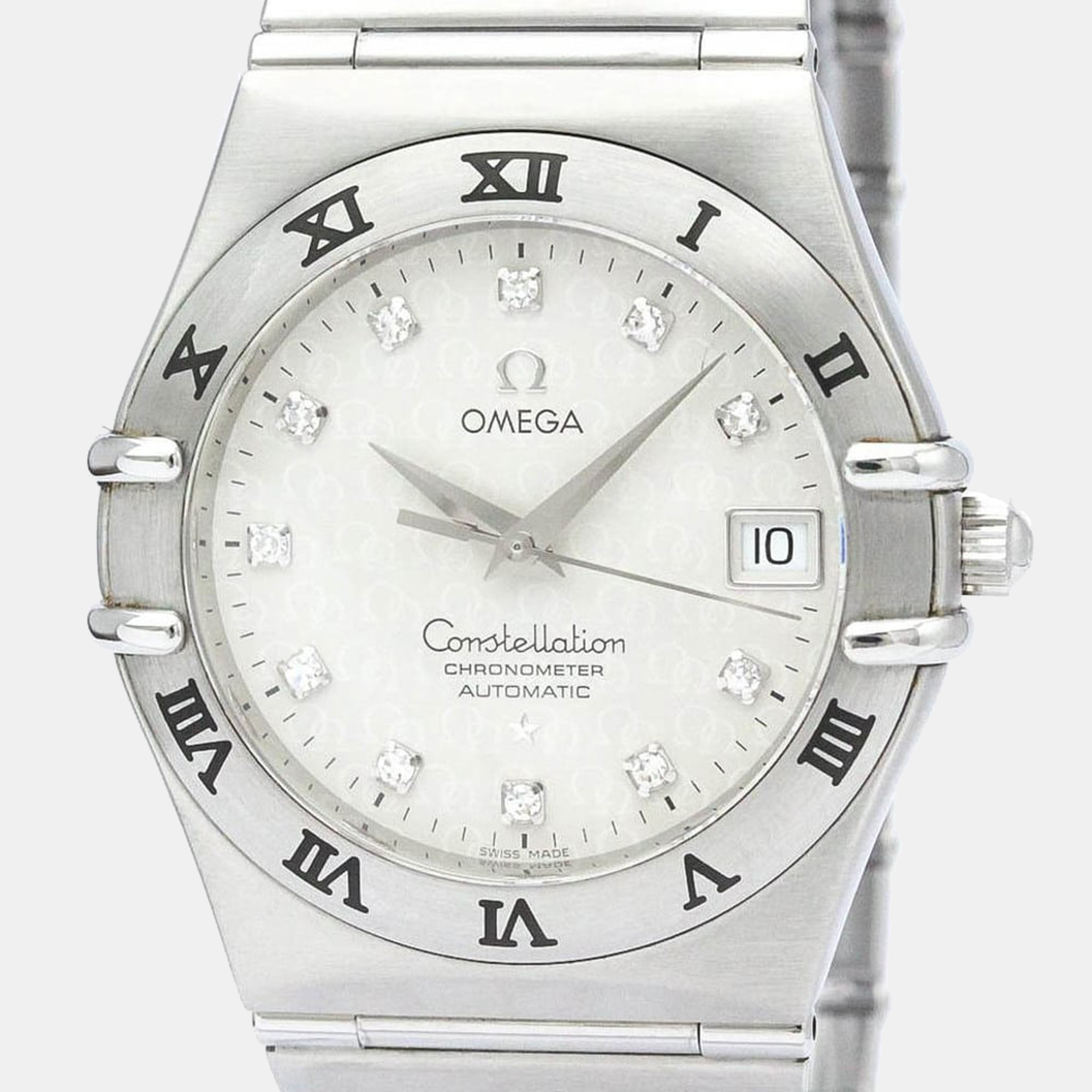 

Omega Silver Diamonds Stainless Steel Constellation 1504.35 Automatic Men's Wristwatch 40 mm