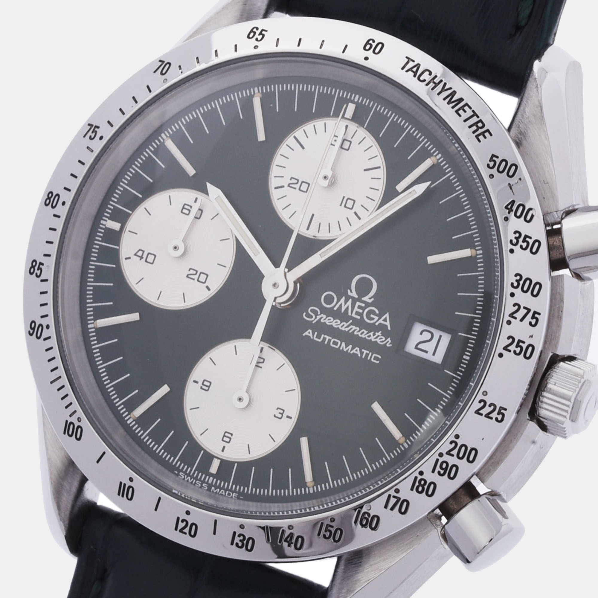 

Omega Green Stainless Steel Speedmaster 3511.70 Men's Wristwatch 37 mm