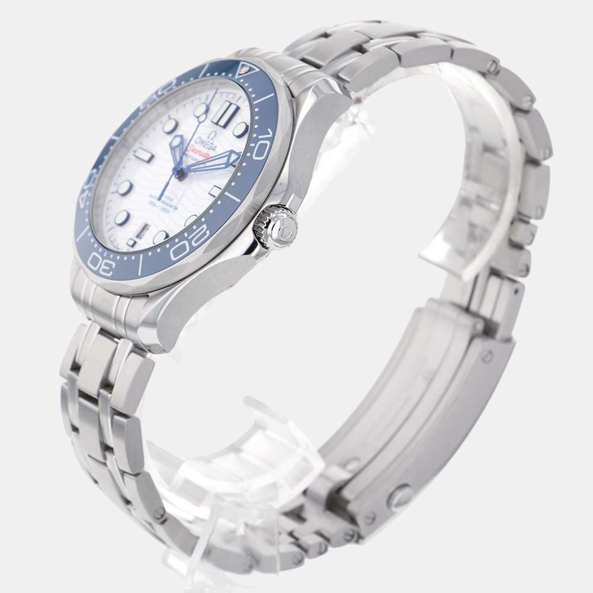 

Omega White Stainless Steel Seamaster 300M Tokyo 2020 Olympics 522.30.42.20.04.001 Men's Wristwatch 42 mm