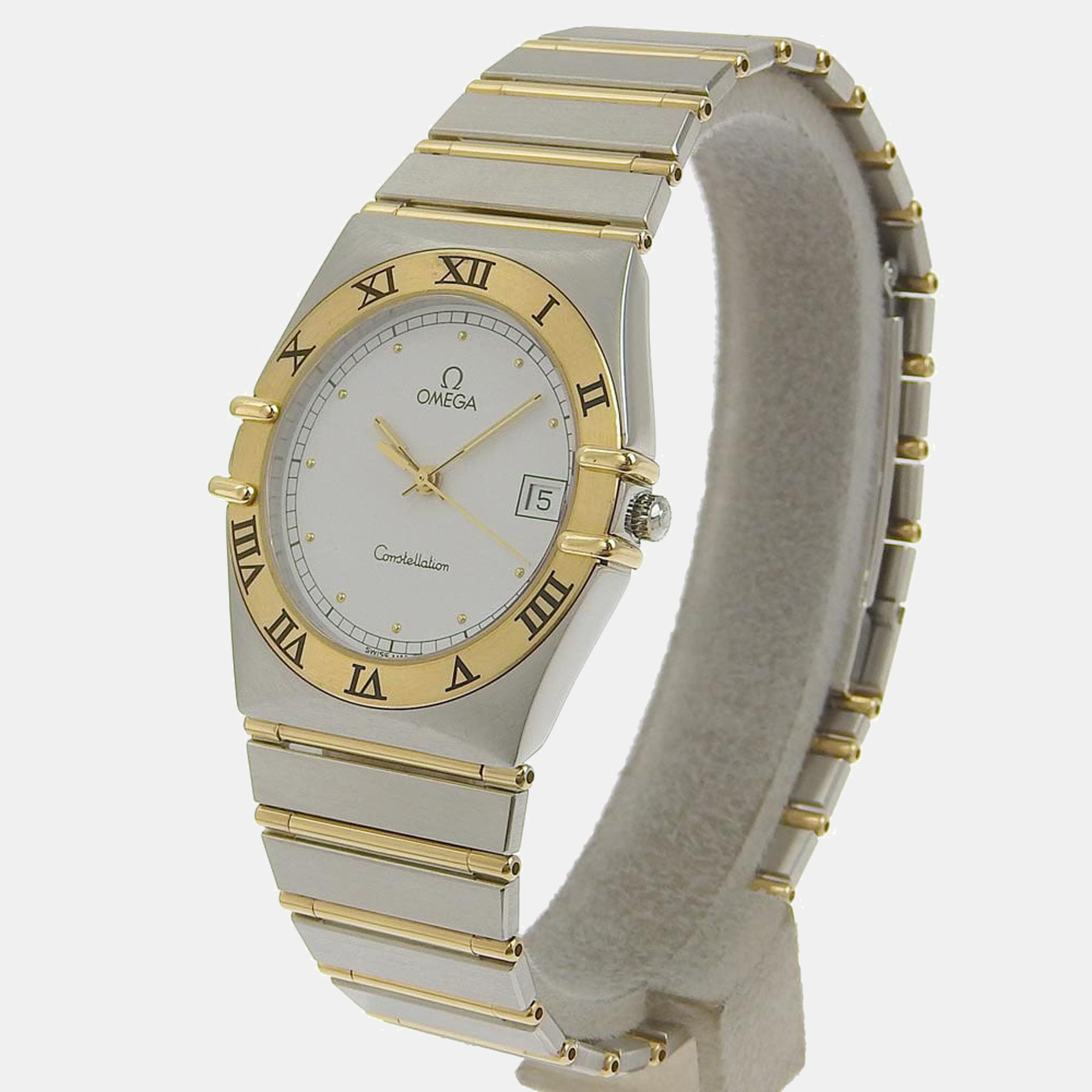 

Omega White 18K Yellow Gold And Stainless Steel Constellation Men's Wristwatch 33 mm