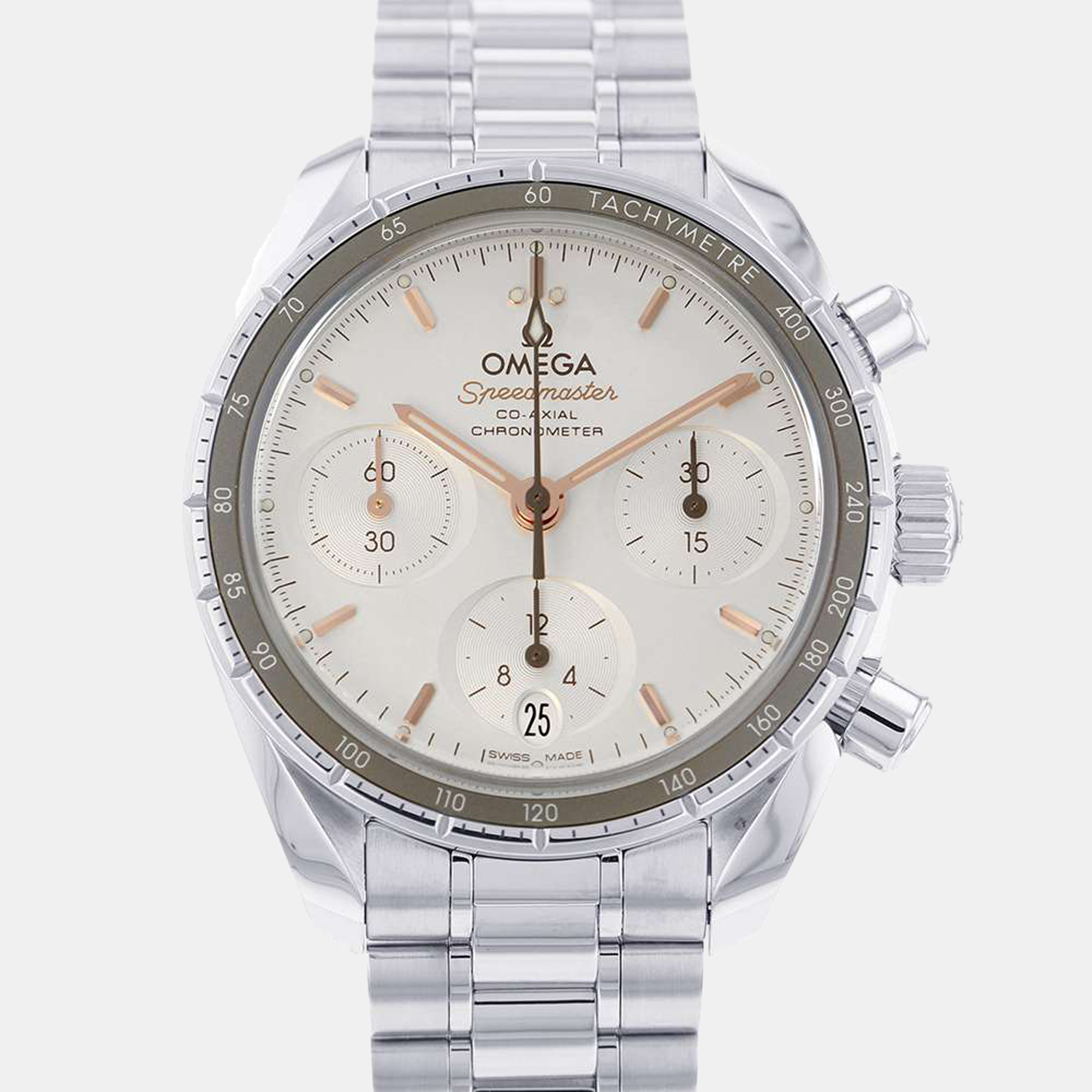 Pre-owned Omega Silver Stainless Steel Speedmaster 324.30.38.50.02.001men's Wristwatch 38 Mm