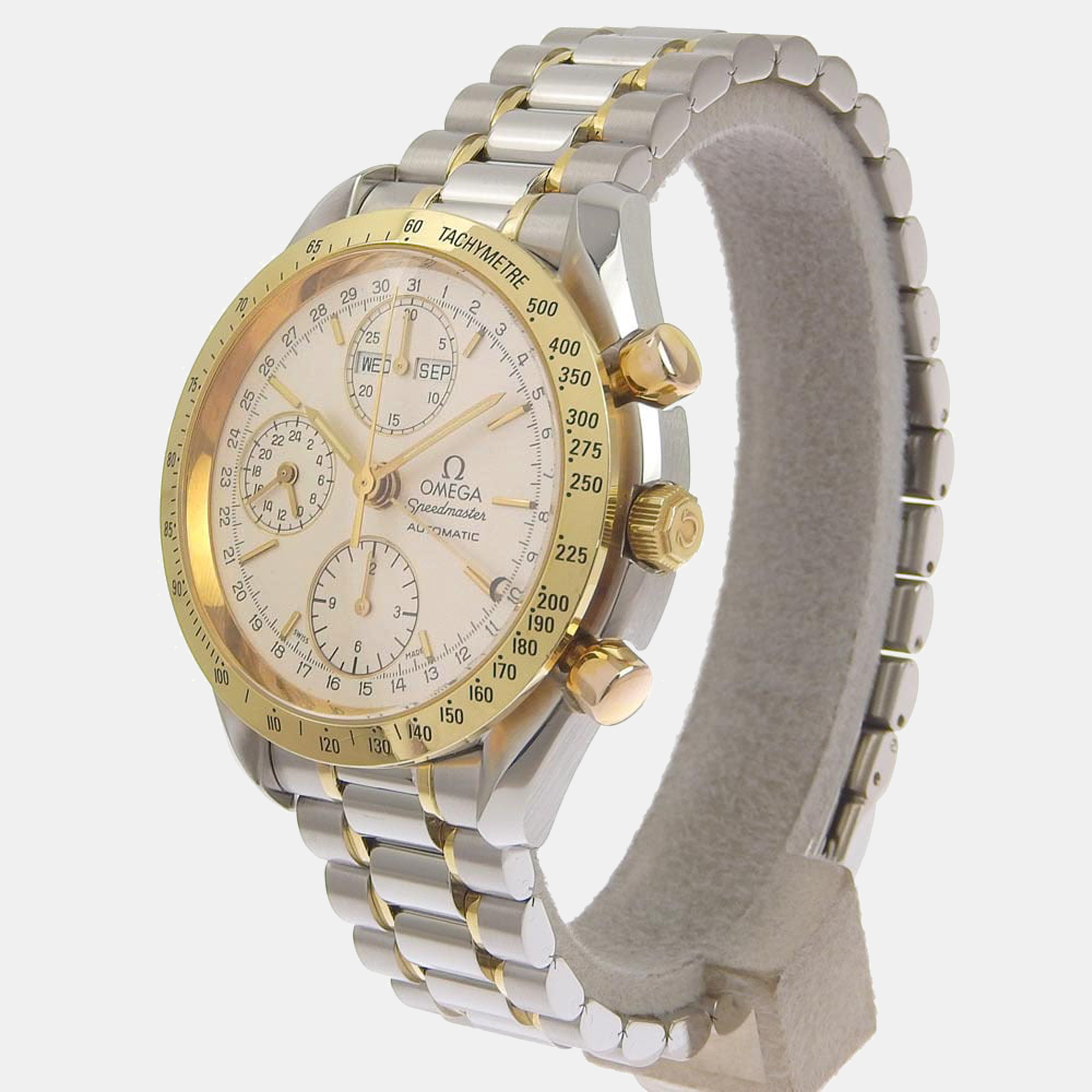

Omega Gold/Silver Stainless Steel Speedmaster 3321.3 Automatic Men's Wristwatch, Cream