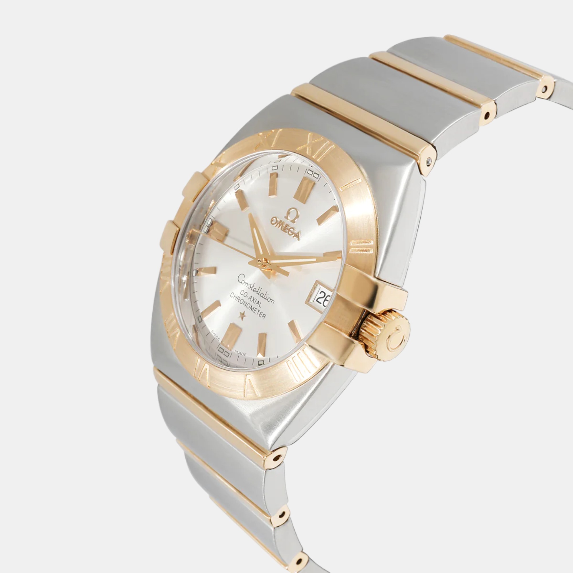 

Omega Silver 18K Yellow Gold And Stainless Steel Constellation 1201.30.00 Men's Wristwatch 35 mm