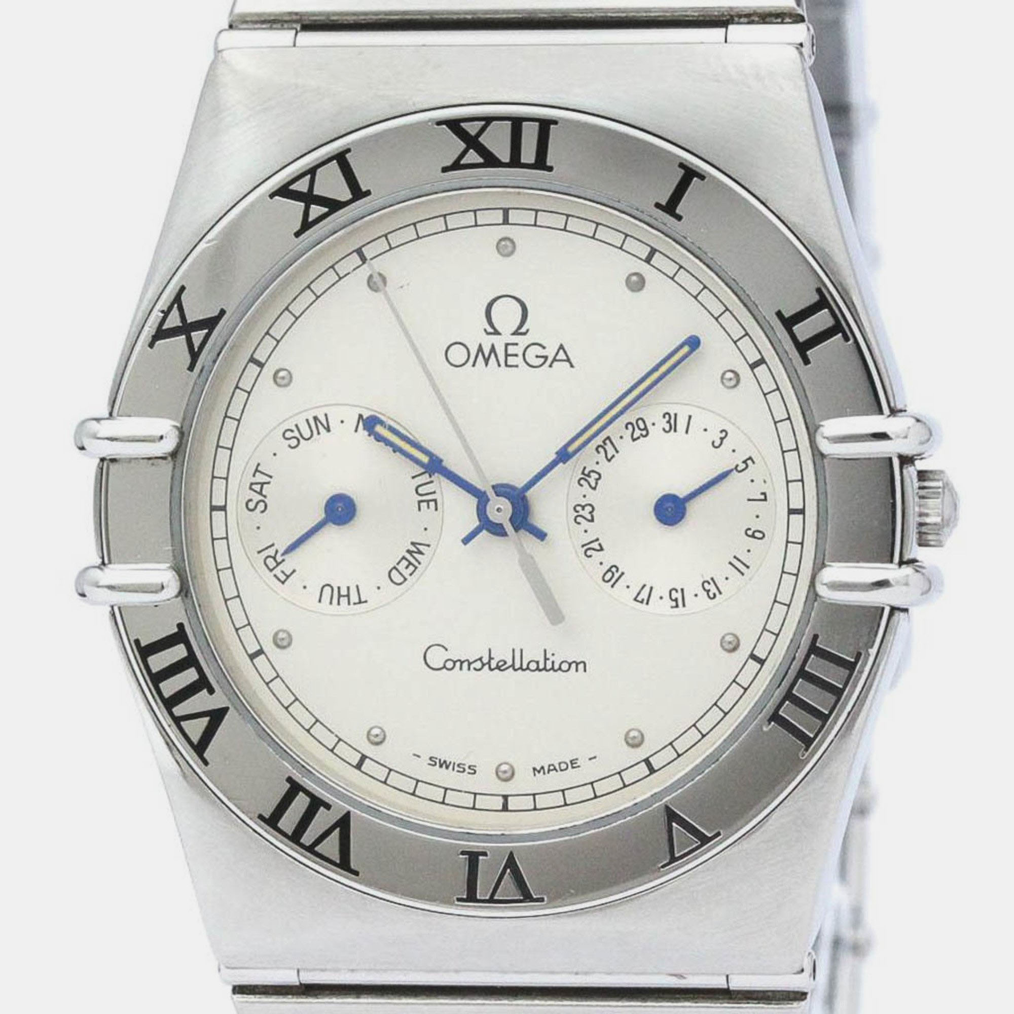

Omega Silver Stainless Steel Constellation 396.1070 Quartz Men's Wristwatch 35 mm