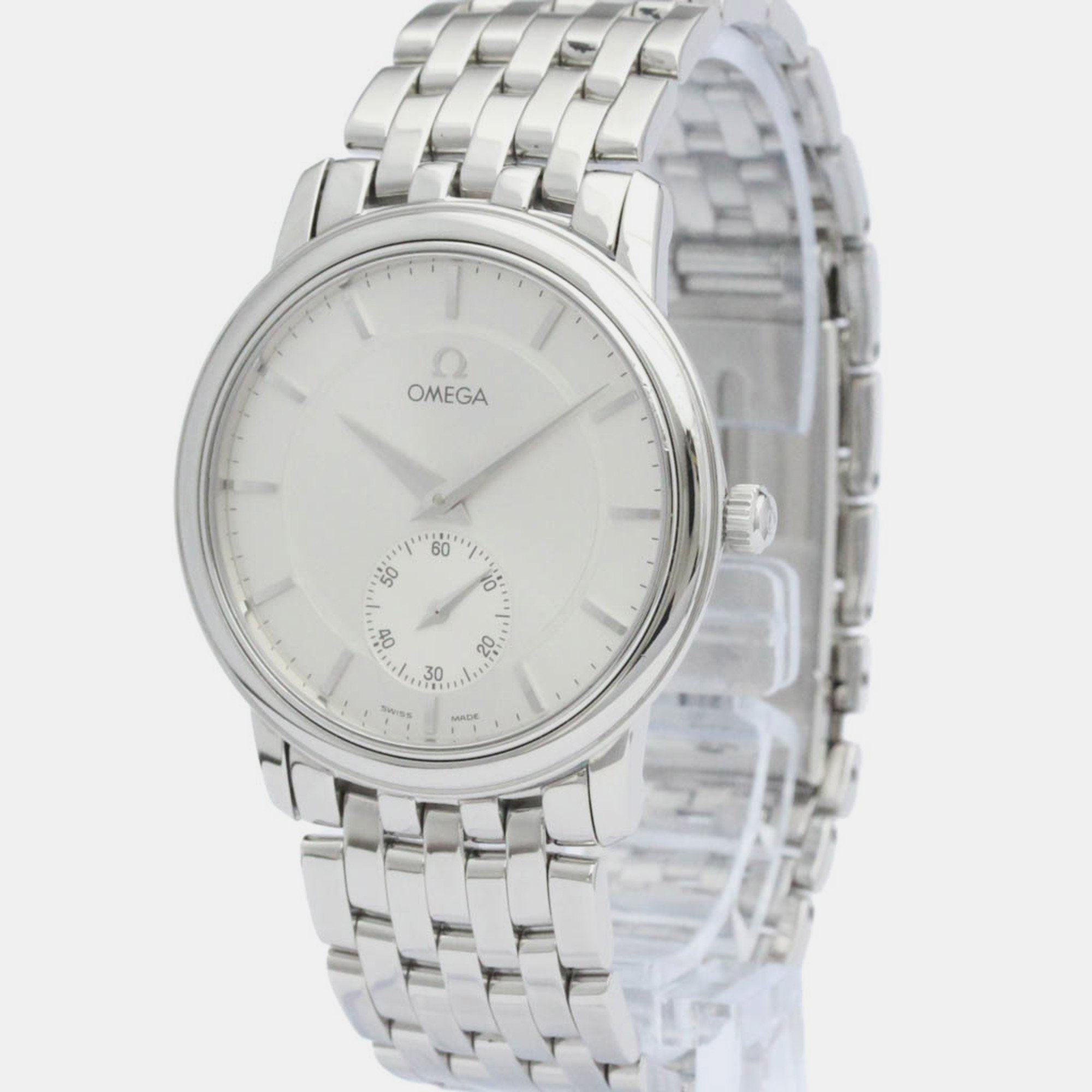 

Omega Silver Stainless Steel De Ville 4520.31 Manual Winding Men's Wristwatch 34 mm