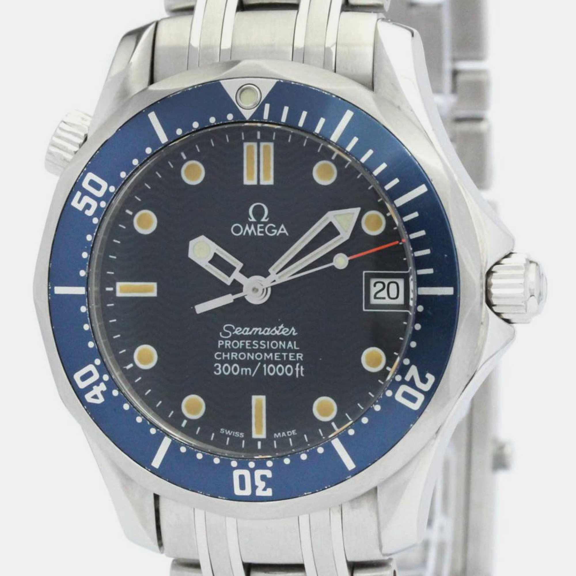 

Omega Blue Stainless Steel Seamaster Professional 2551.80 Automatic Men's Wristwatch 36 mm