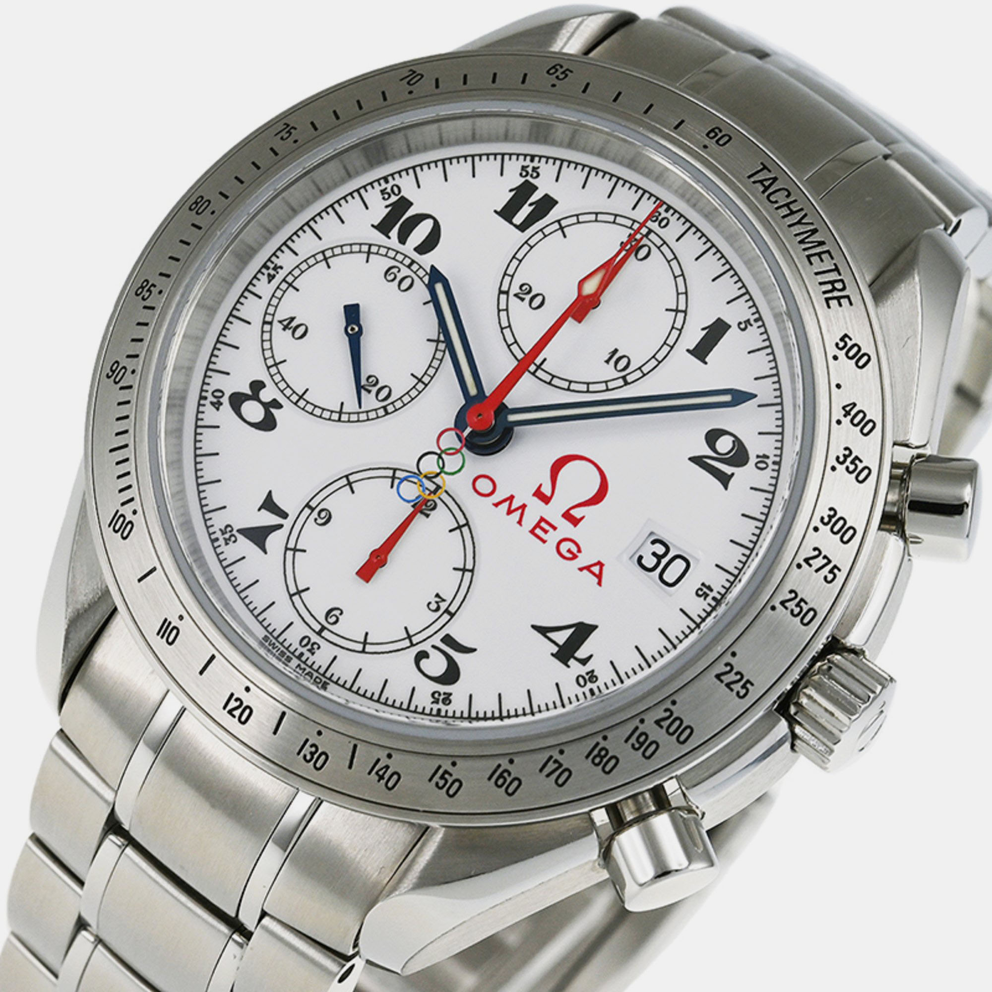 

Omega White Stainless Steel Speedmaster 323.10.40.40.04.001 Automatic Men's Wristwatch 40 mm