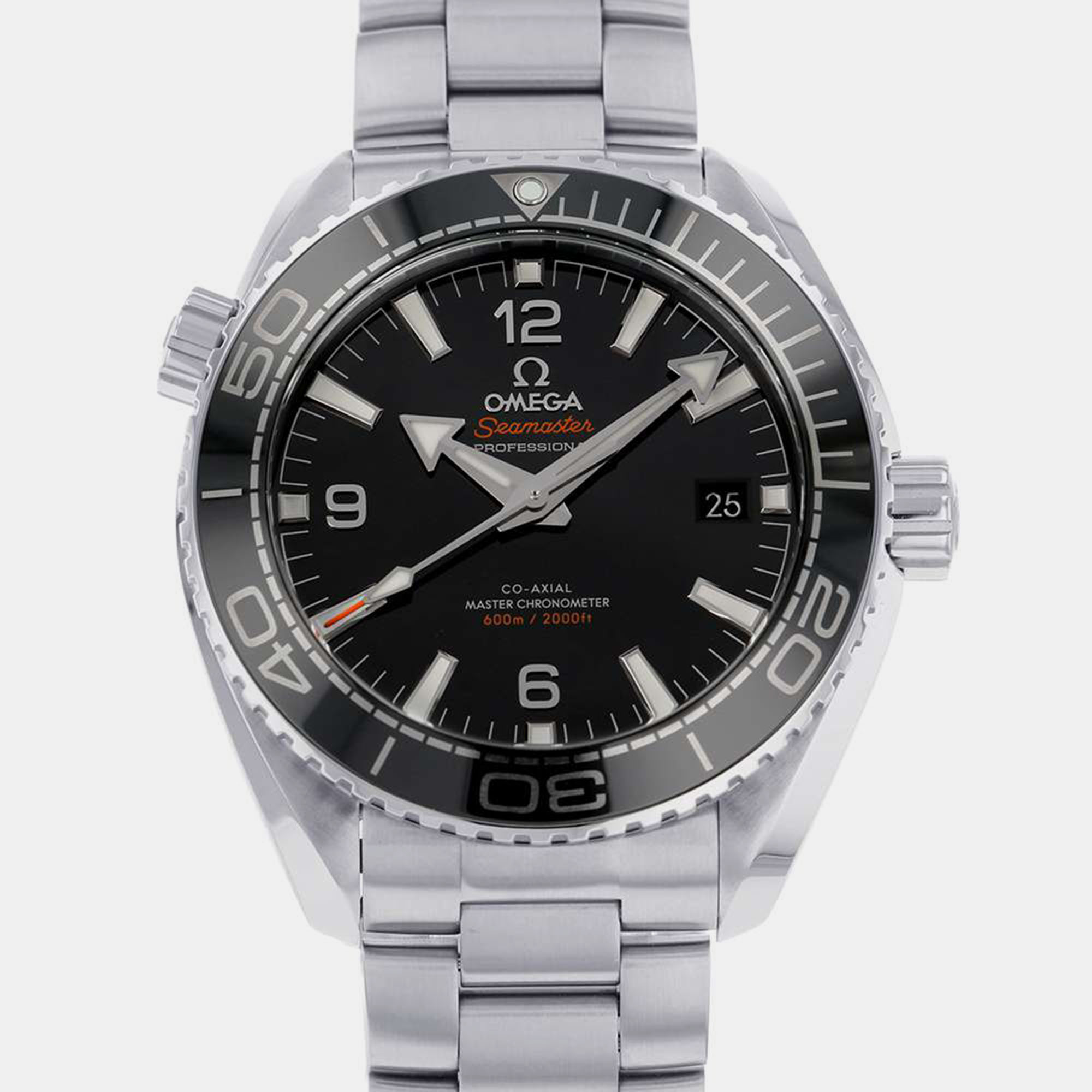 

Omega Black Stainless Steel Seamaster Planet Ocean 215.30.44.21.01.001 Automatic Men's Wristwatch 43.5 mm