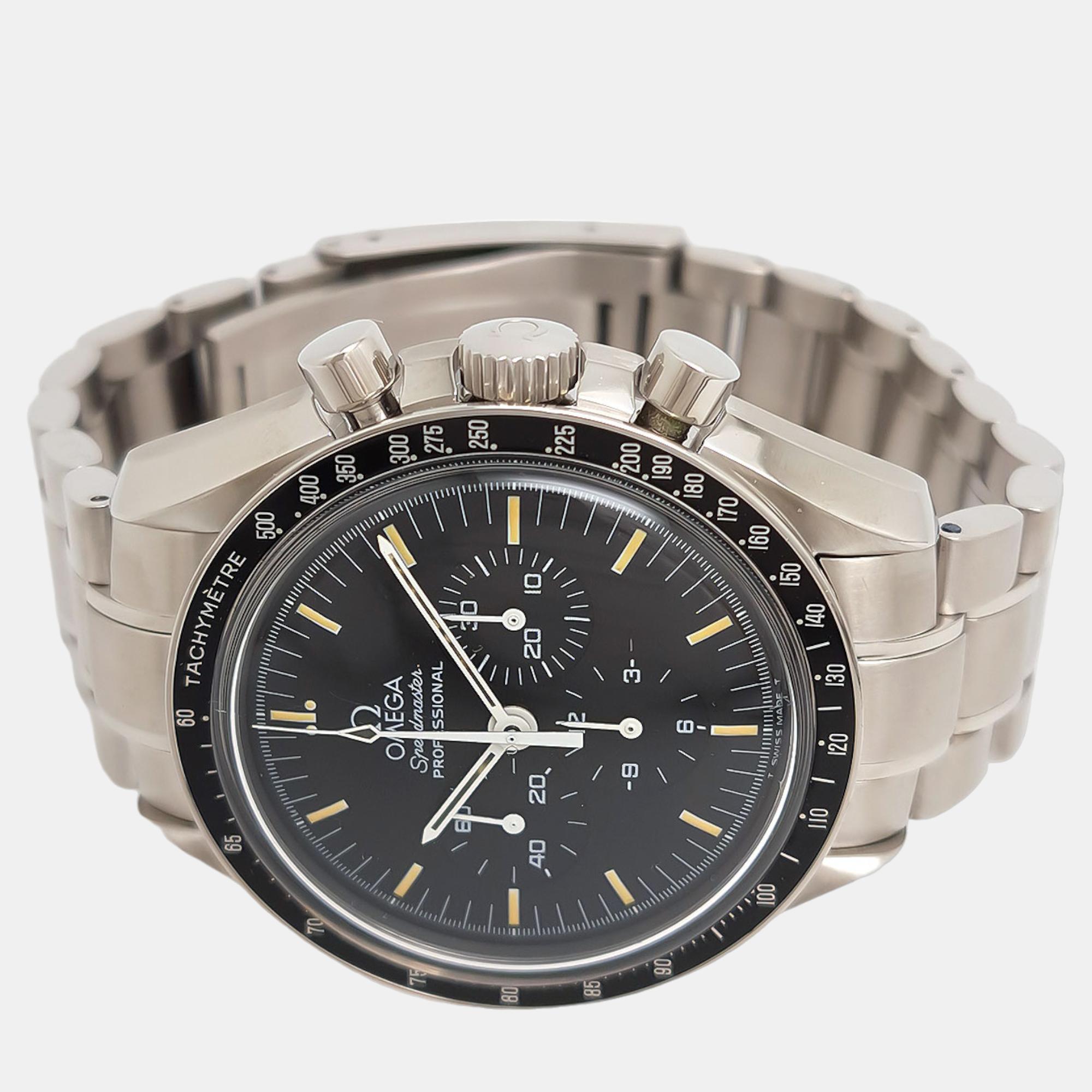 

Omega Silver Stainless Steel Speedmaster Automatic Men's Wristwatch 42 mm