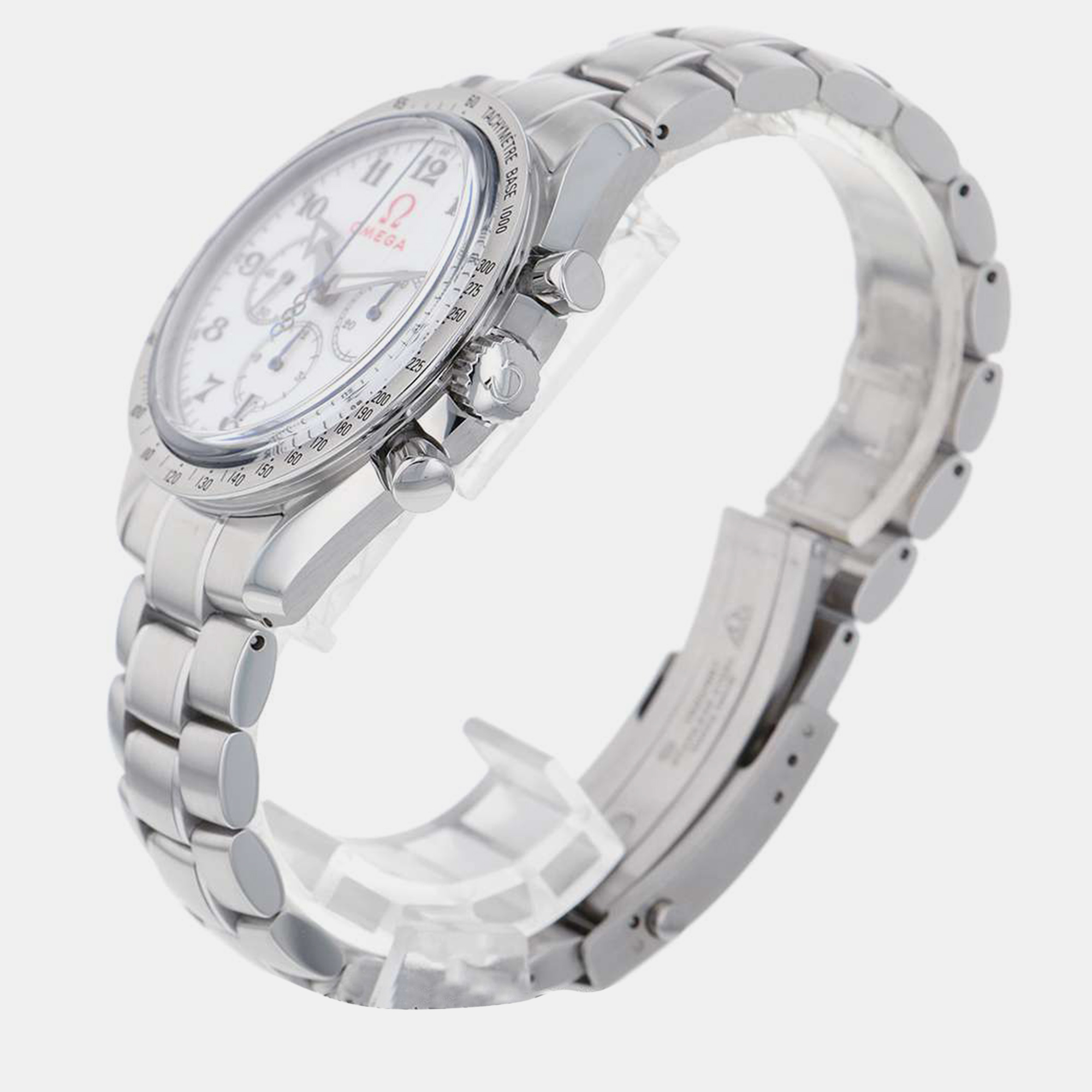 

Omega White Stainless Steel Speedmaster Broad Arrow 321.10.42.50.04.001 Automatic Chronograph Men's Wristwatch 42 mm