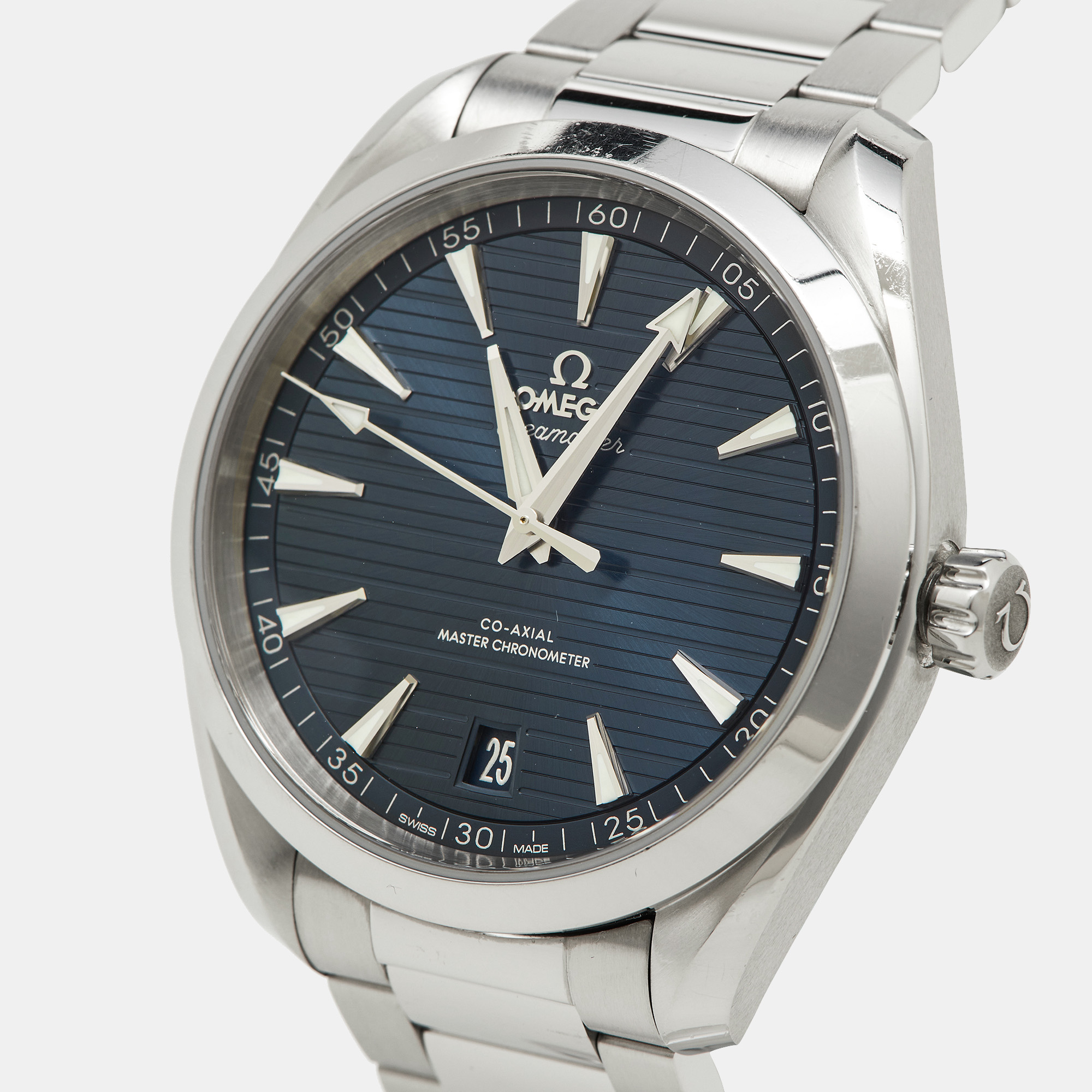 

Omega Blue Stainless Steel Seamaster Aqua Terra, Silver