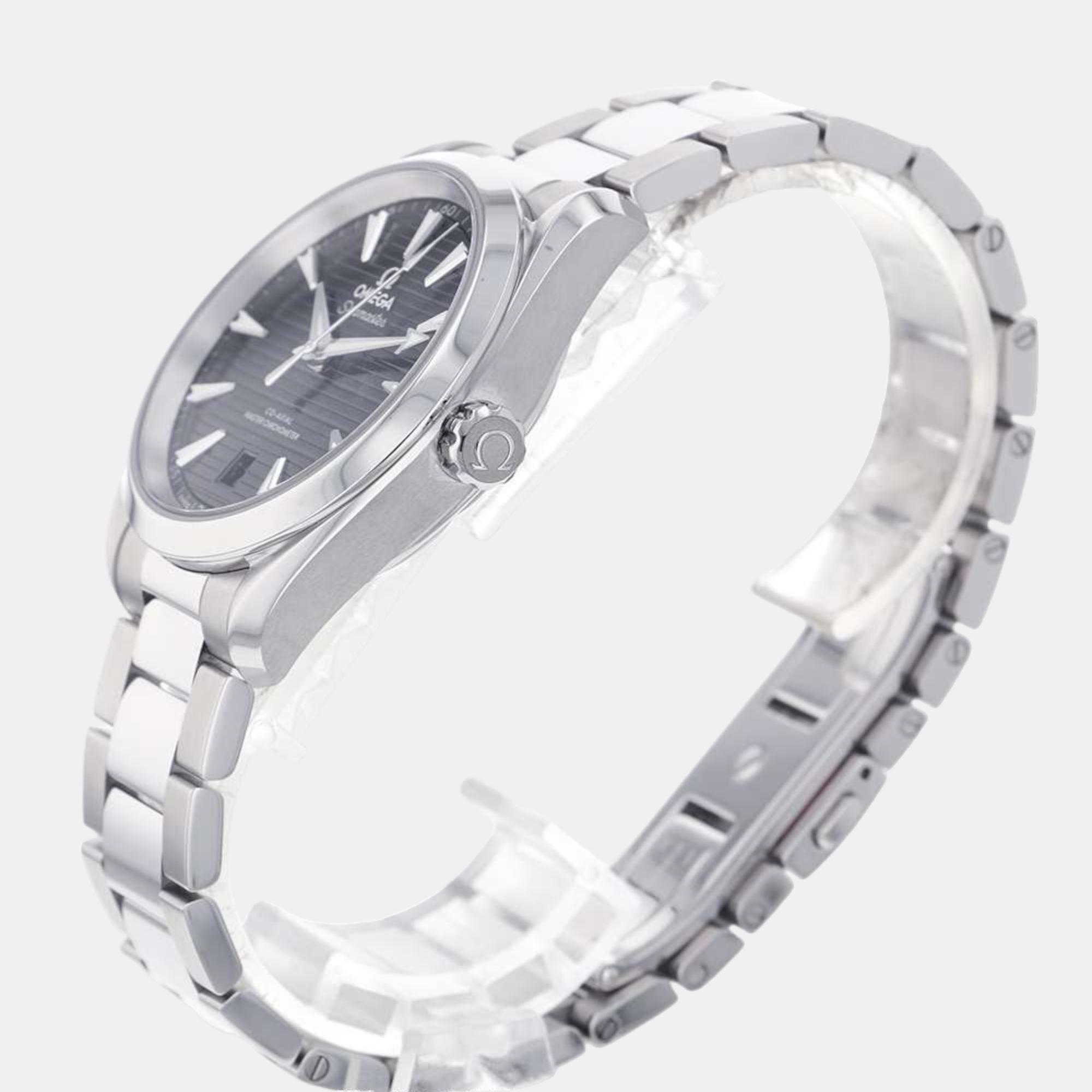 

Omega Black Stainless Steel Seamaster Aqua Terra 220.10.38.20.01.001 Automatic Men's Wristwatch 38 mm