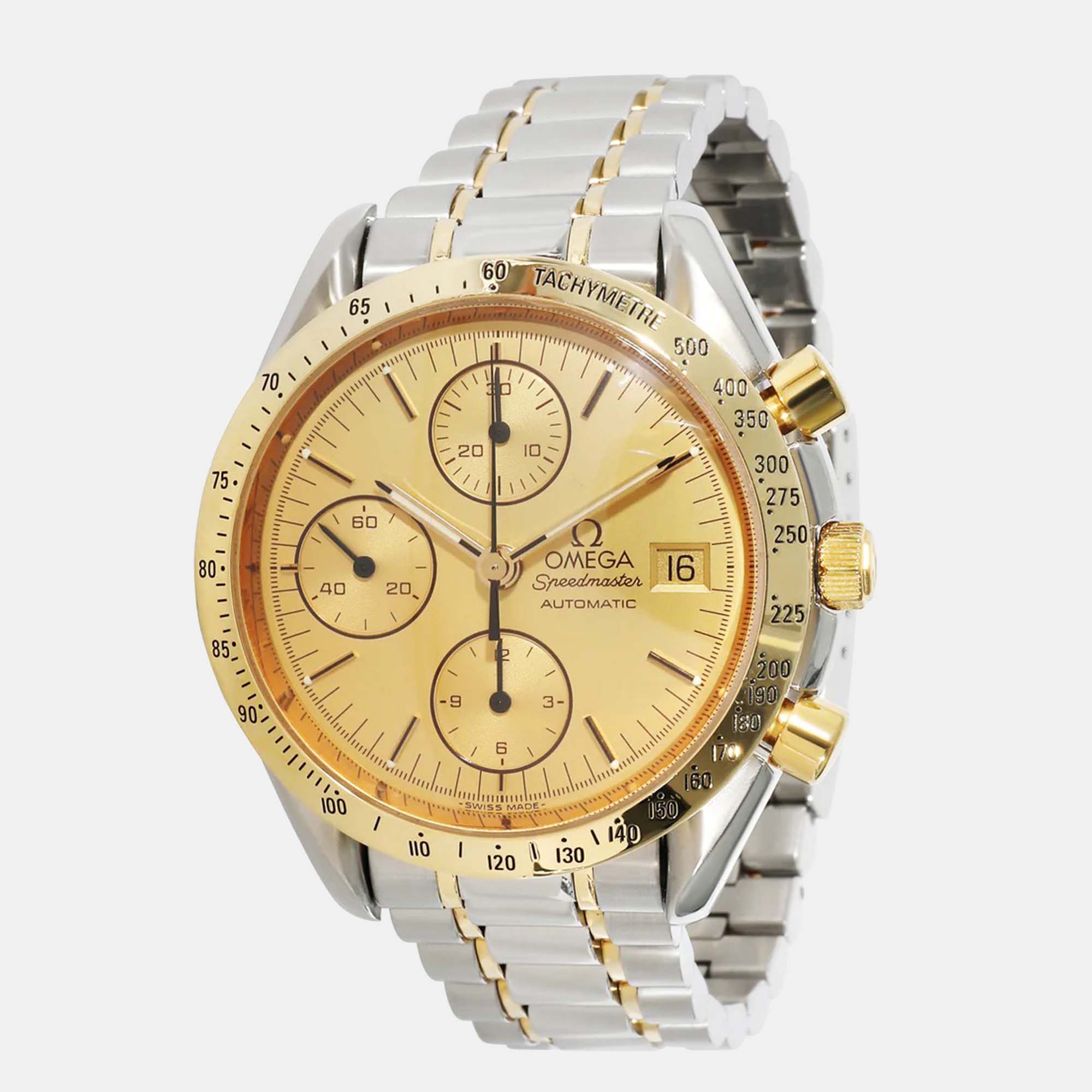 

Omega Champagne 18k Yellow Gold And Stainless Steel Speedmaster 3311.10.00 Automatic Men's Wristwatch 39 mm