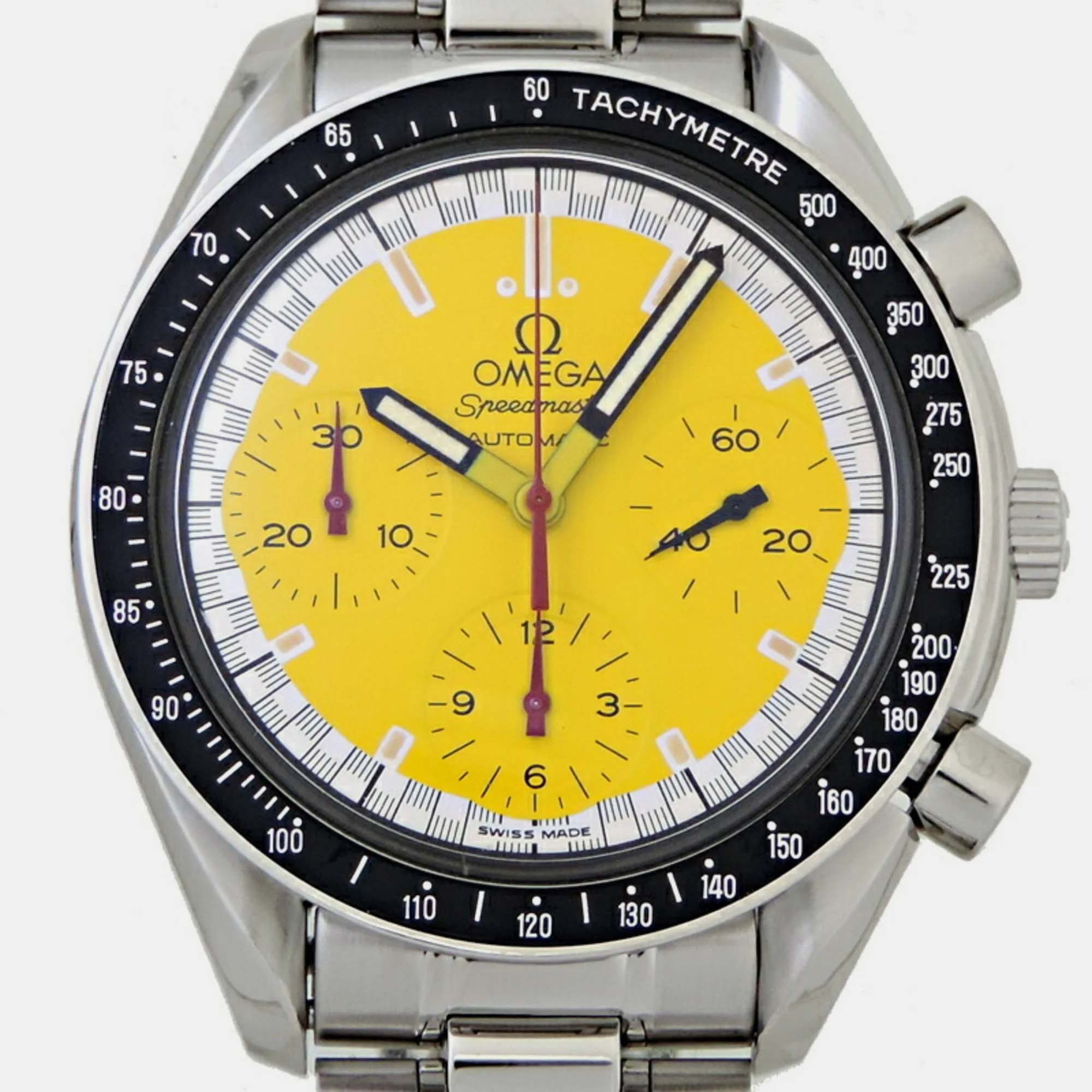 

Omega Yellow Stainless Steel Speedmaster Racing 3510.12.00 Automatic Men's Wristwatch 39 mm