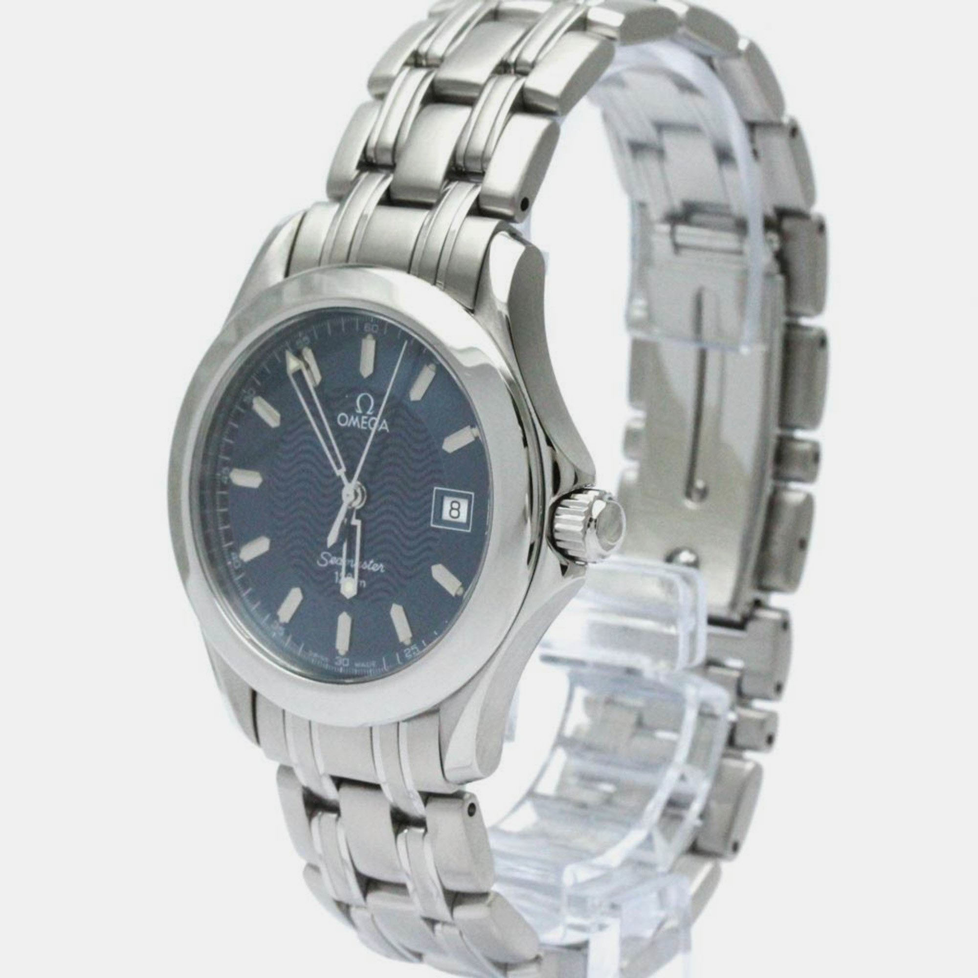 

Omega Blue Stainless Steel Seamaster 2511.81 Quartz Men's Wristwatch 36 mm