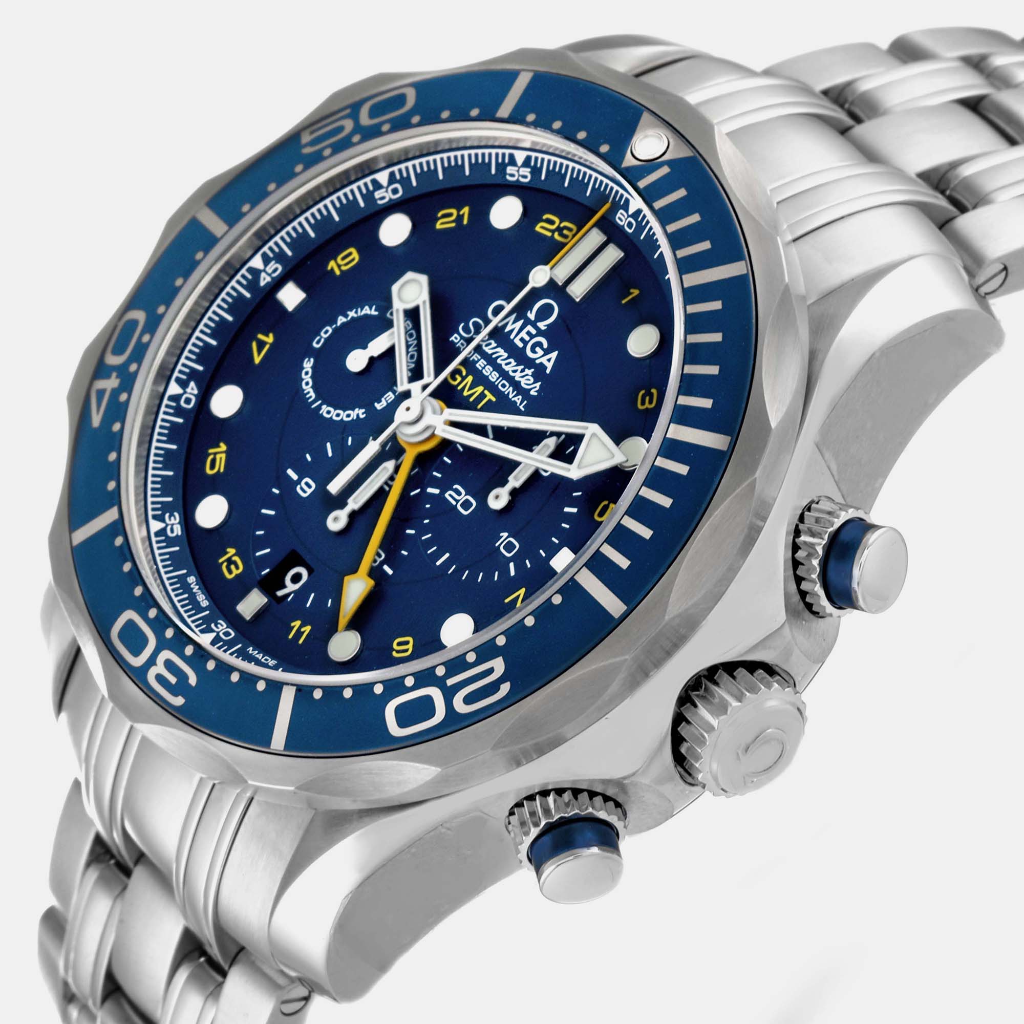 

Omega Blue Stainless Steel Seamaster 212.30.44.52.03.001 Automatic Men's Wristwatch 44 mm