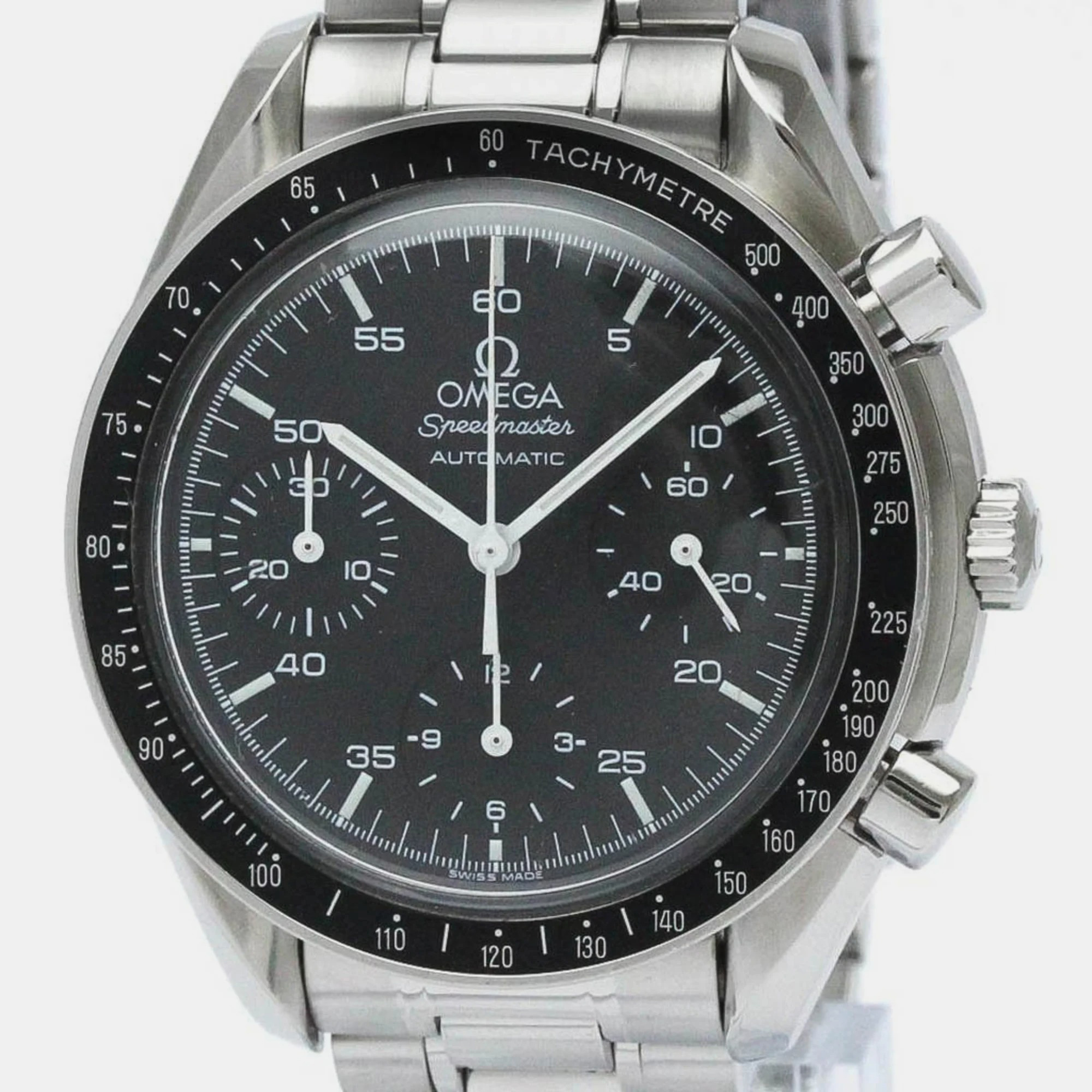 

Omega Black Stainless Steel Speedmaster 3510.50 Automatic Men's Wristwatch 39 mm