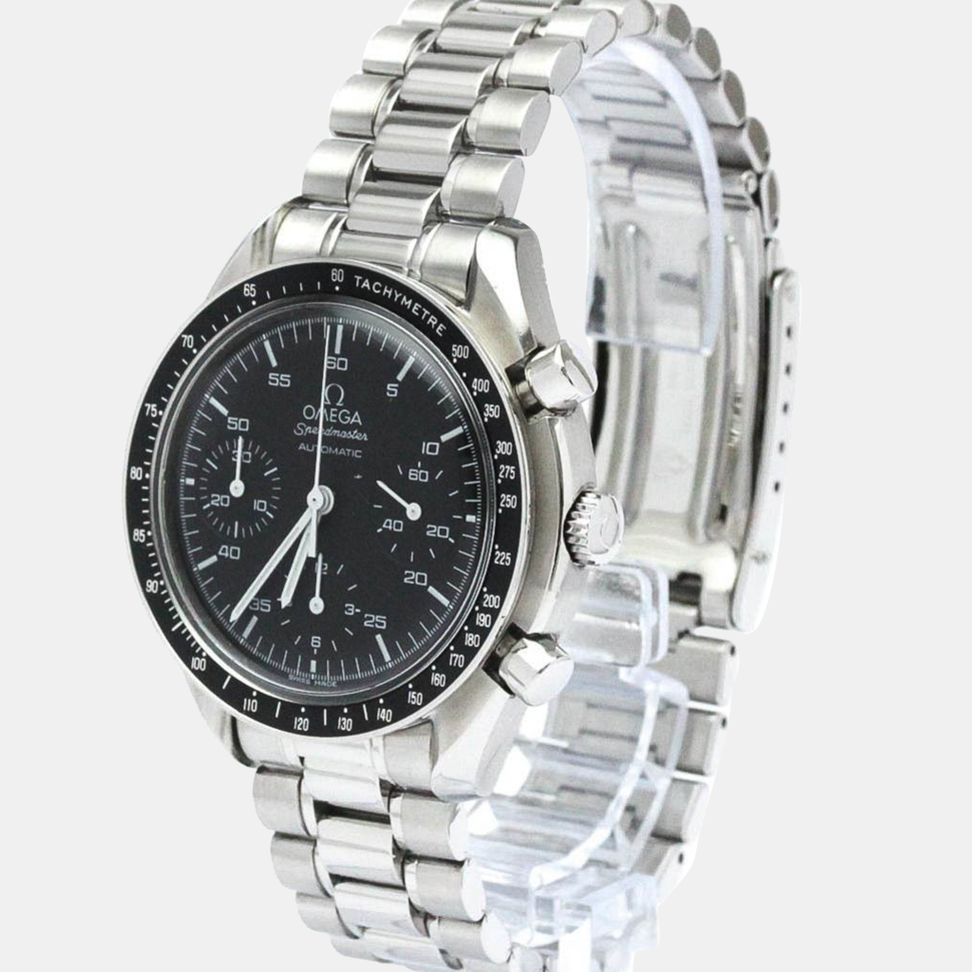 

Omega Black Stainless Steel Speedmaster 3510.50 Automatic Men's Wristwatch 39 mm