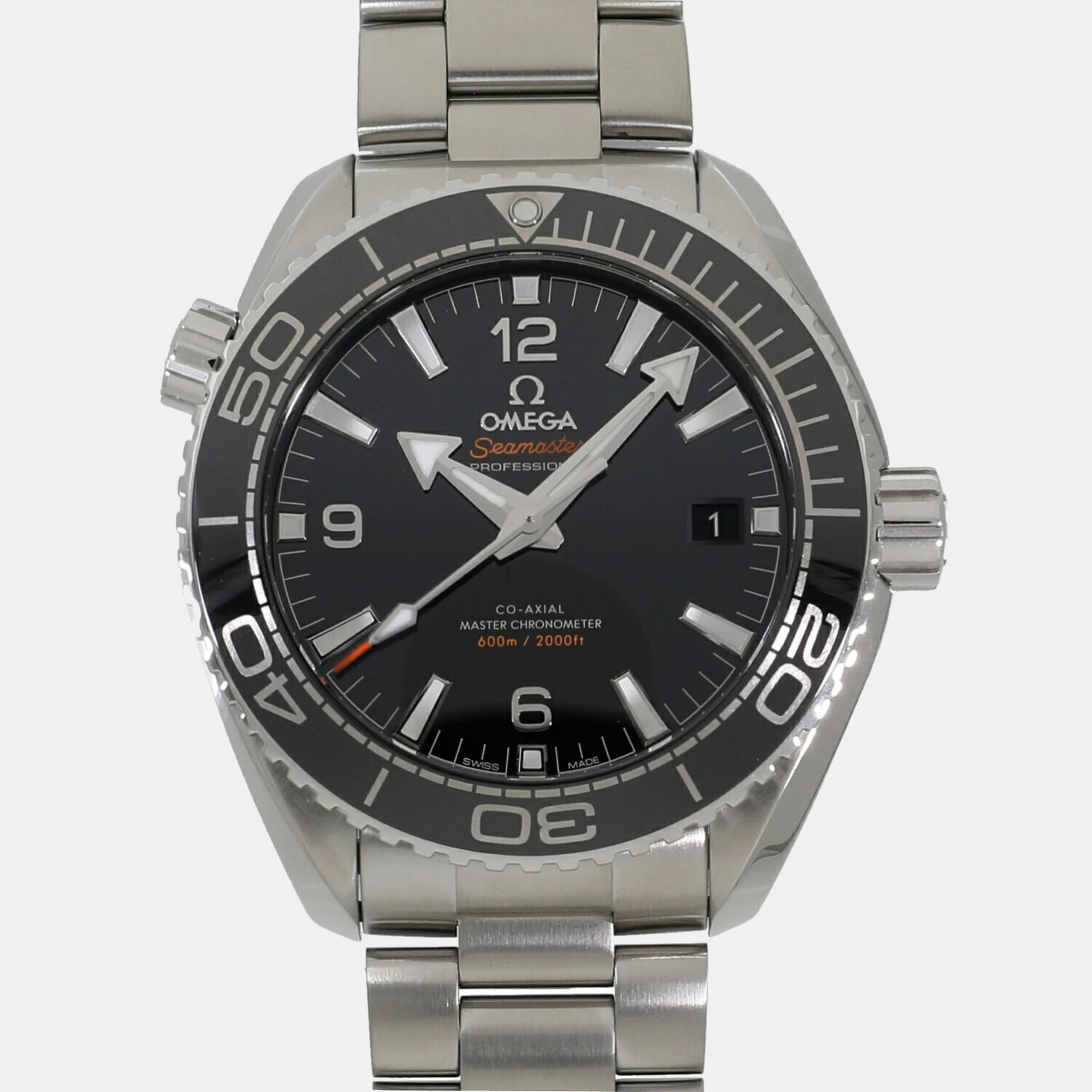

Omega Black Stainless Steel Seamaster Planet Ocean 215.30.44.21.01.001 Automatic Men's Wristwatch 44 mm