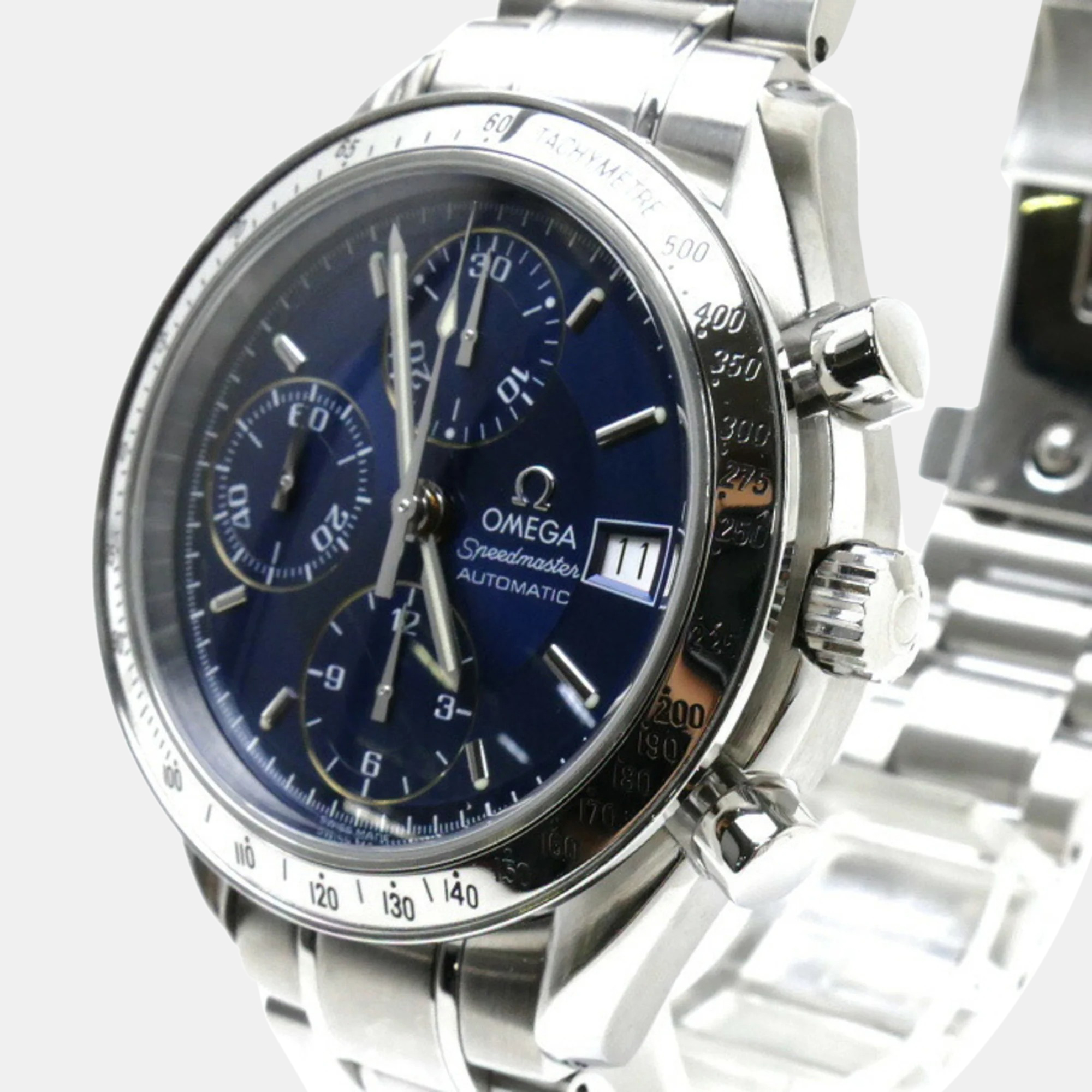 

Omega Blue Stainless Steel Speedmaster 3513.80 Automatic Men's Wristwatch 39 mm