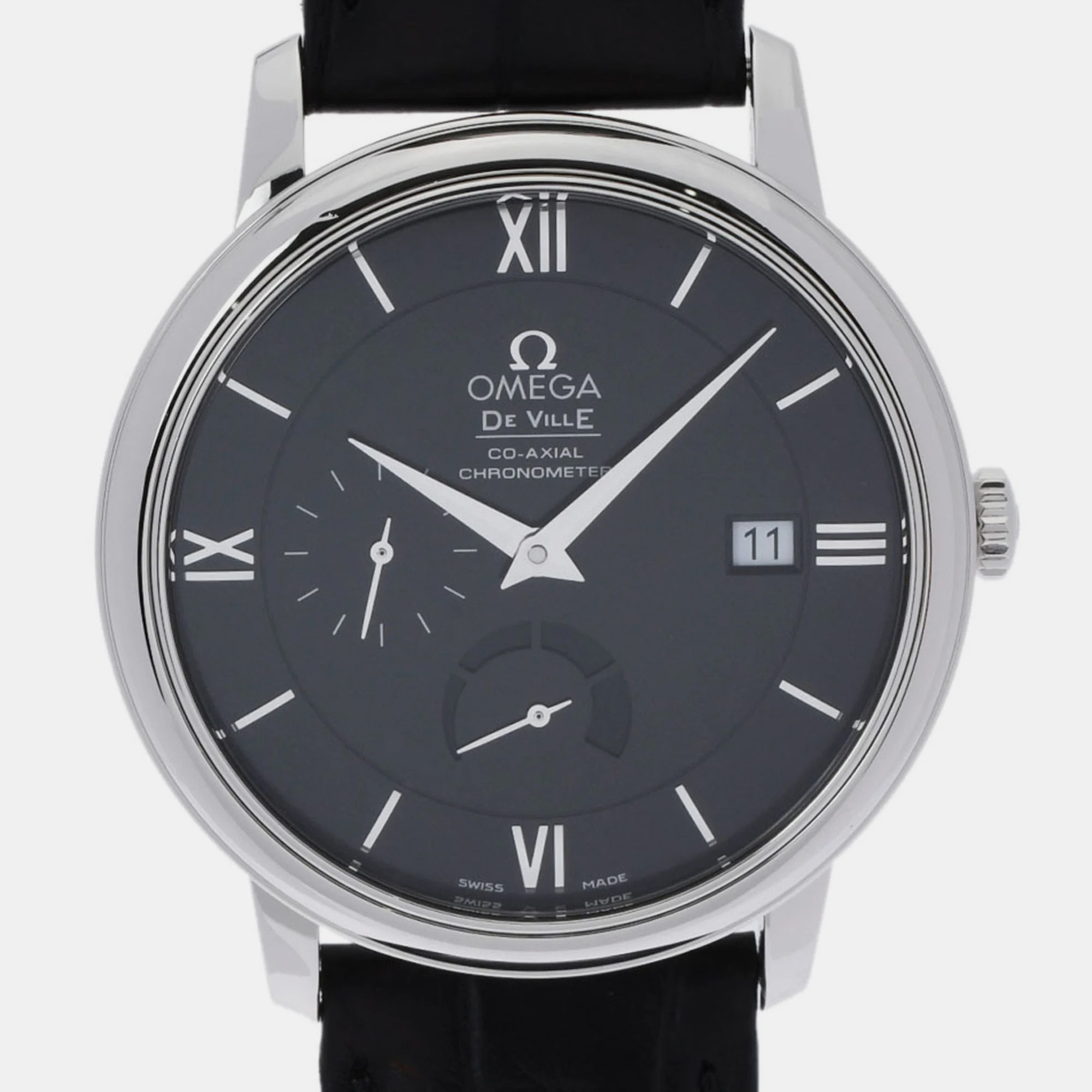 

Omega Black Stainless Steel De Ville Prestige 424.13.40.21.01.001 Automatic Men's Wristwatch 37.5 mm