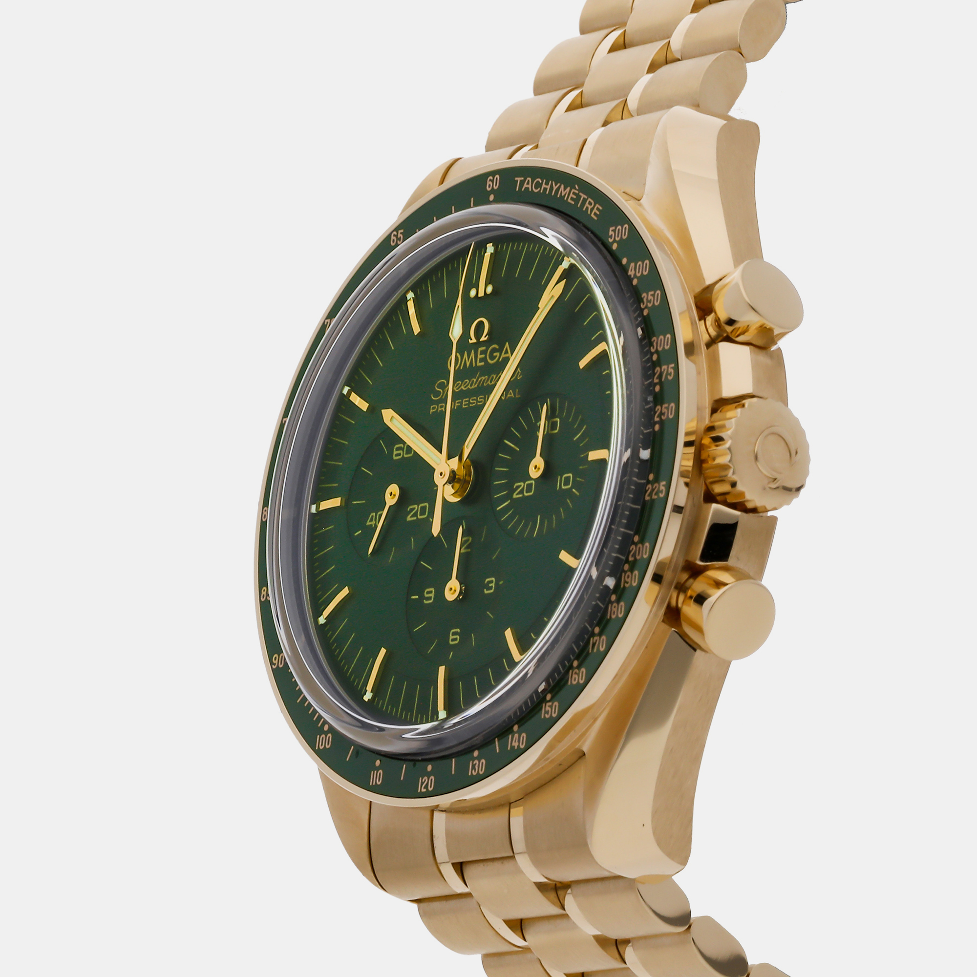 

Omega Green 18k Yellow Gold Speedmaster 310.60.42.50.10.001 Manual Winding Men's Wristwatch 42 mm