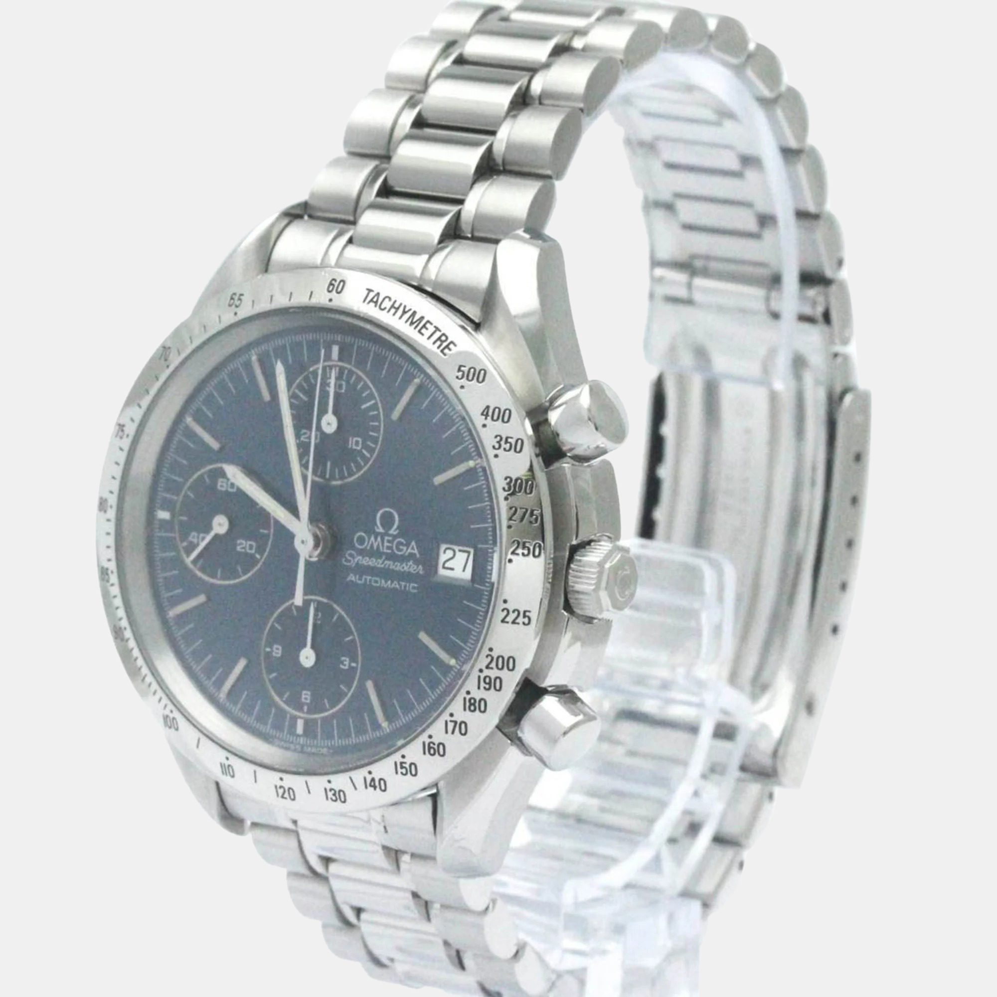 

Omega Blue Stainless Steel Speedmaster 3511.80 Automatic Men's Wristwatch 39 mm