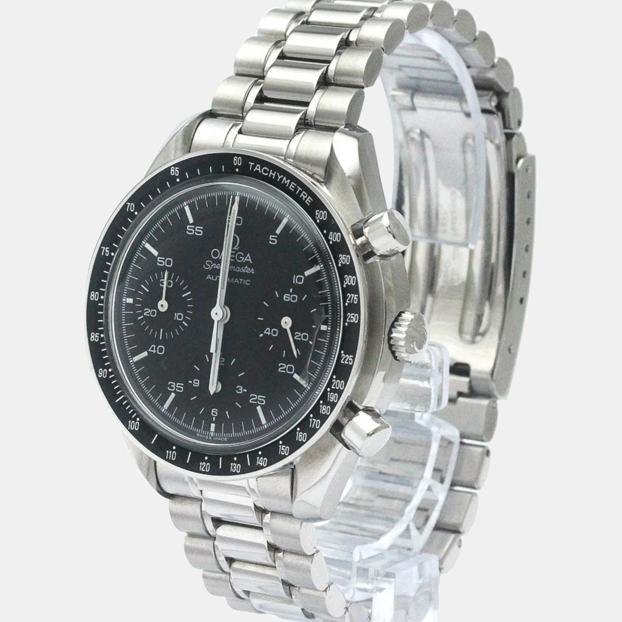 

Omega Black Stainless Steel Speedmaster 3510.50 Automatic Men's Wristwatch 39 mm