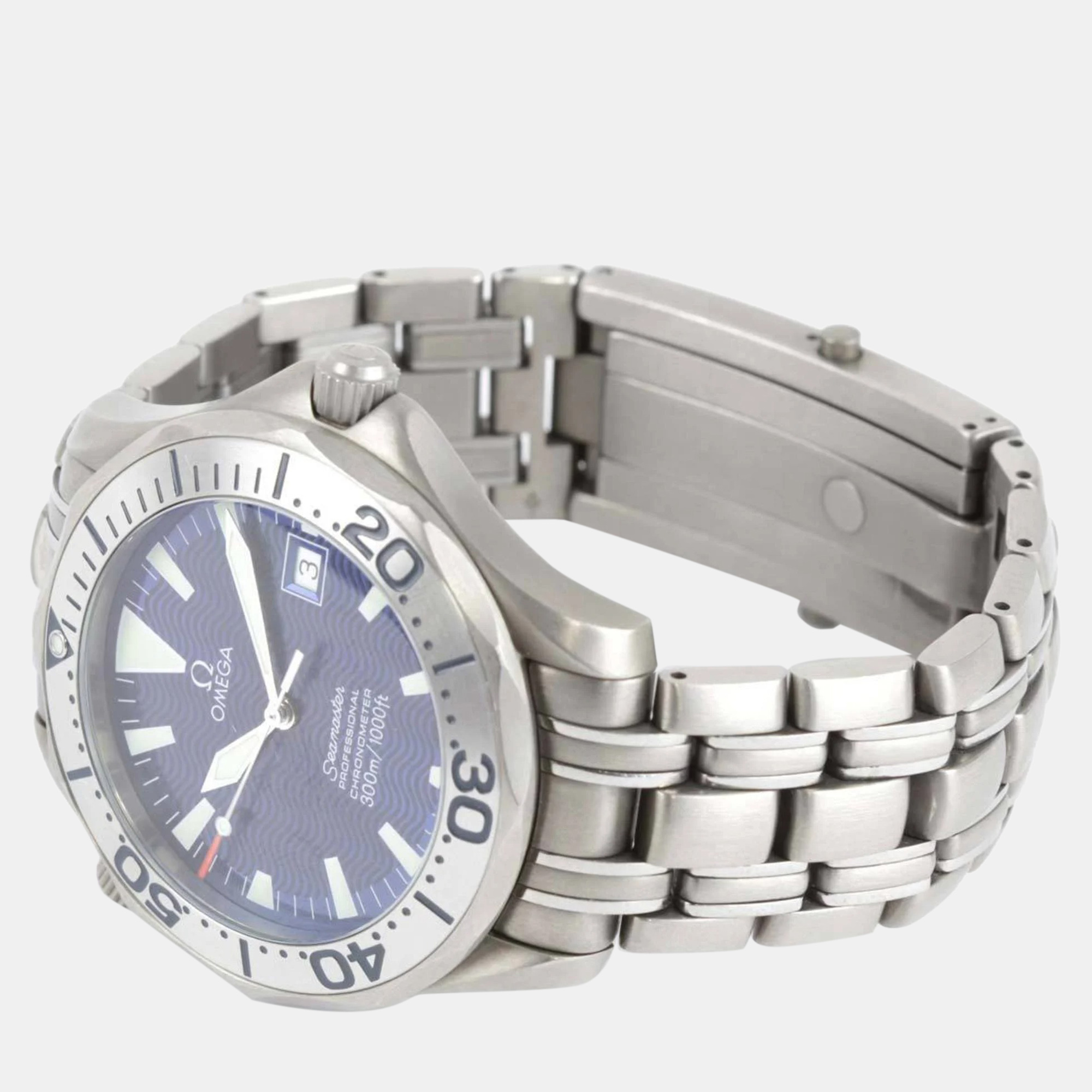 

Omega Blue Stainless Steel Seamaster 2231.8 Automatic Men's Wristwatch 43 mm
