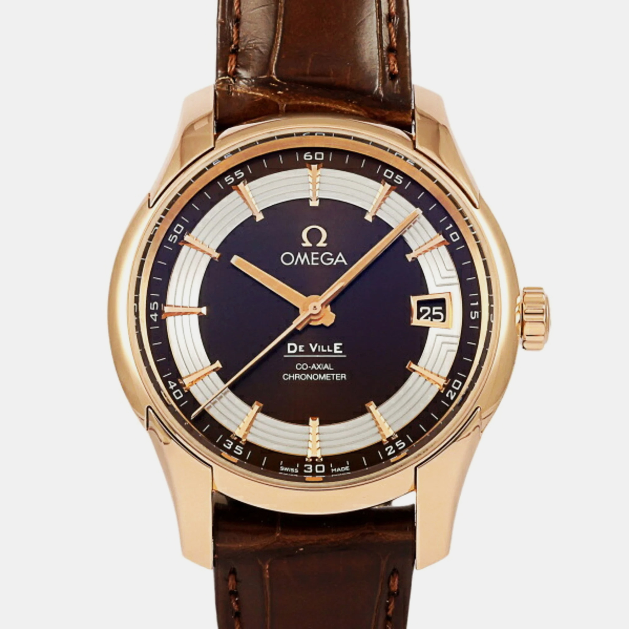 

Omega Brown 18k Rose Gold De Ville 431.63.41.21.13.001 Automatic Men's Wristwatch 41 mm