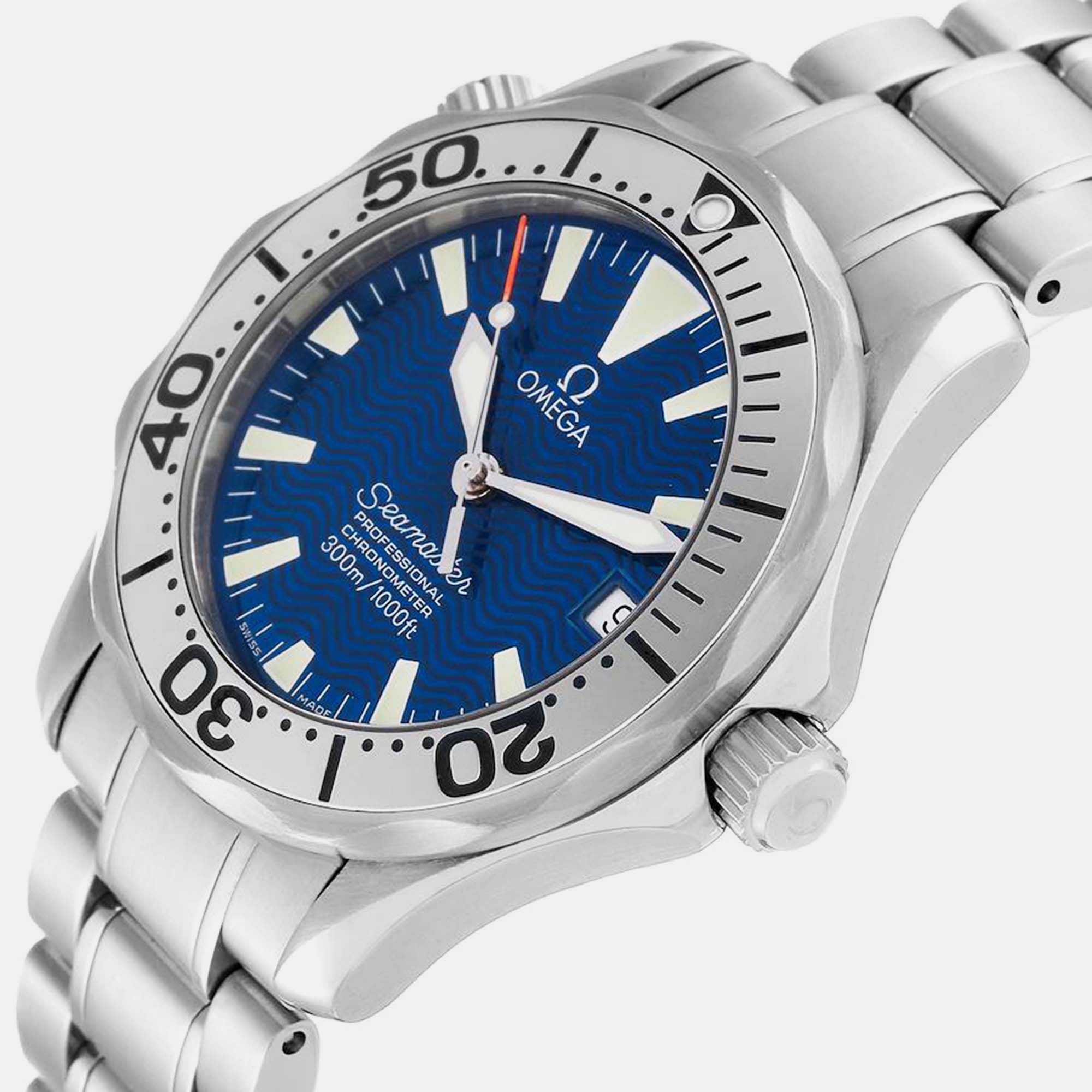 

Omega Blue Stainless Steel Seamaster 2253.80.00 Automatic Men's Wristwatch 36.25 mm