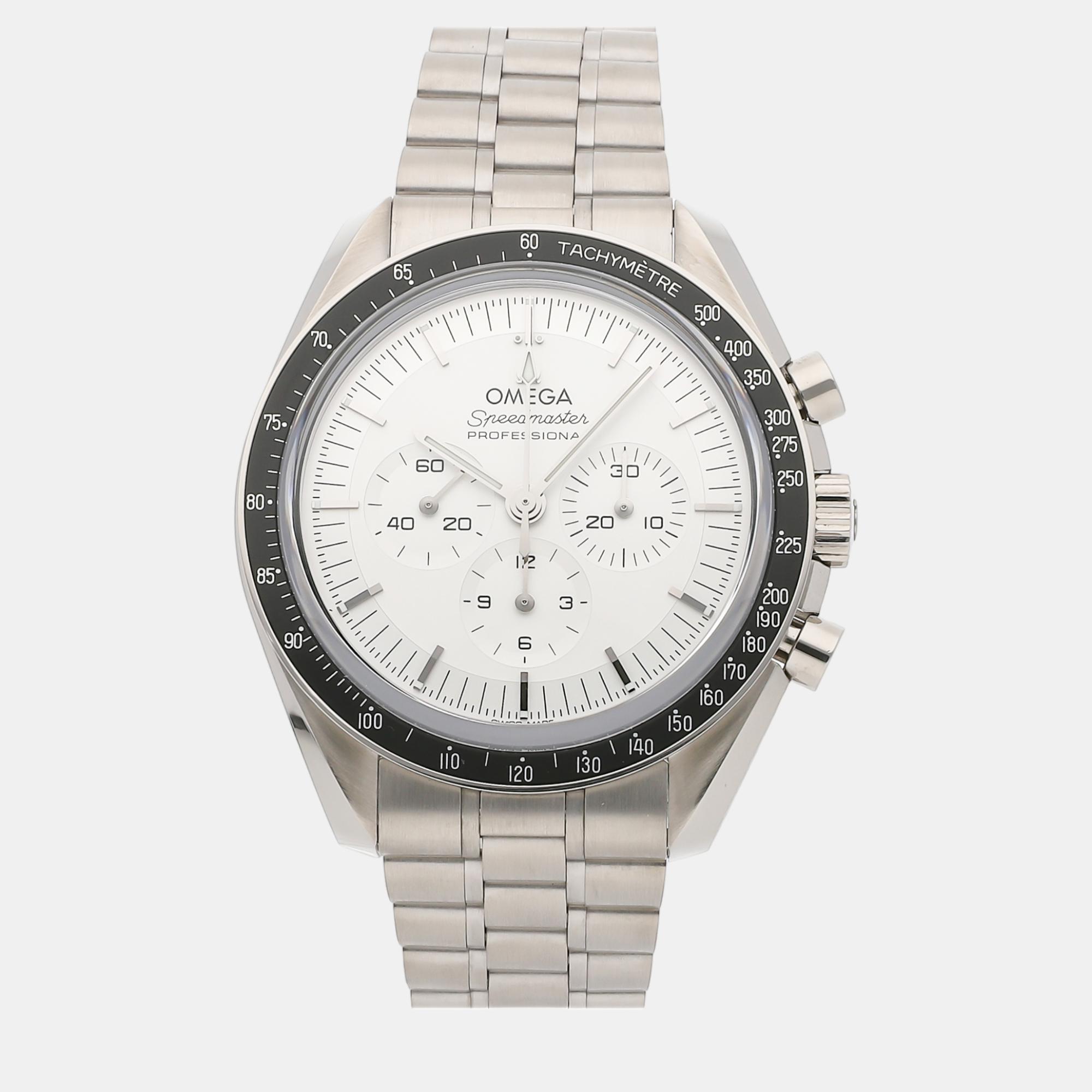 Silver 18k Speedmaster 310.60.42.50.02.001 Manual Winding Men's Wristwatch 42