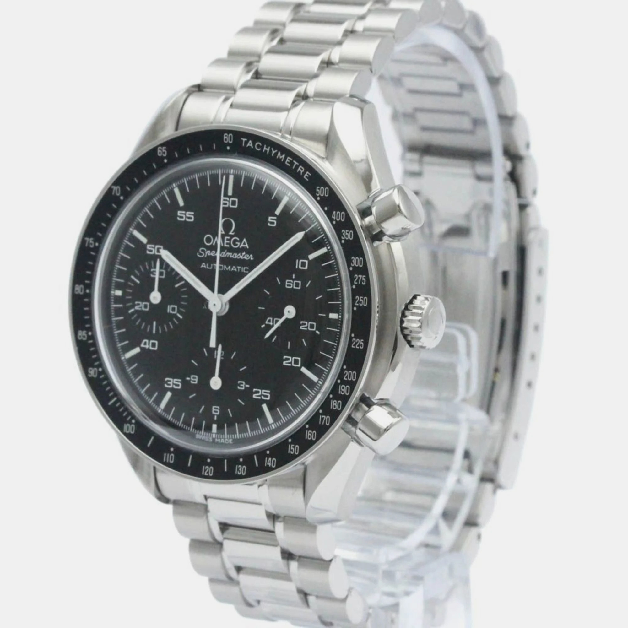 

Omega Black Stainless Steel Speedmaster 3510.50 Automatic Men's Wristwatch 39 mm