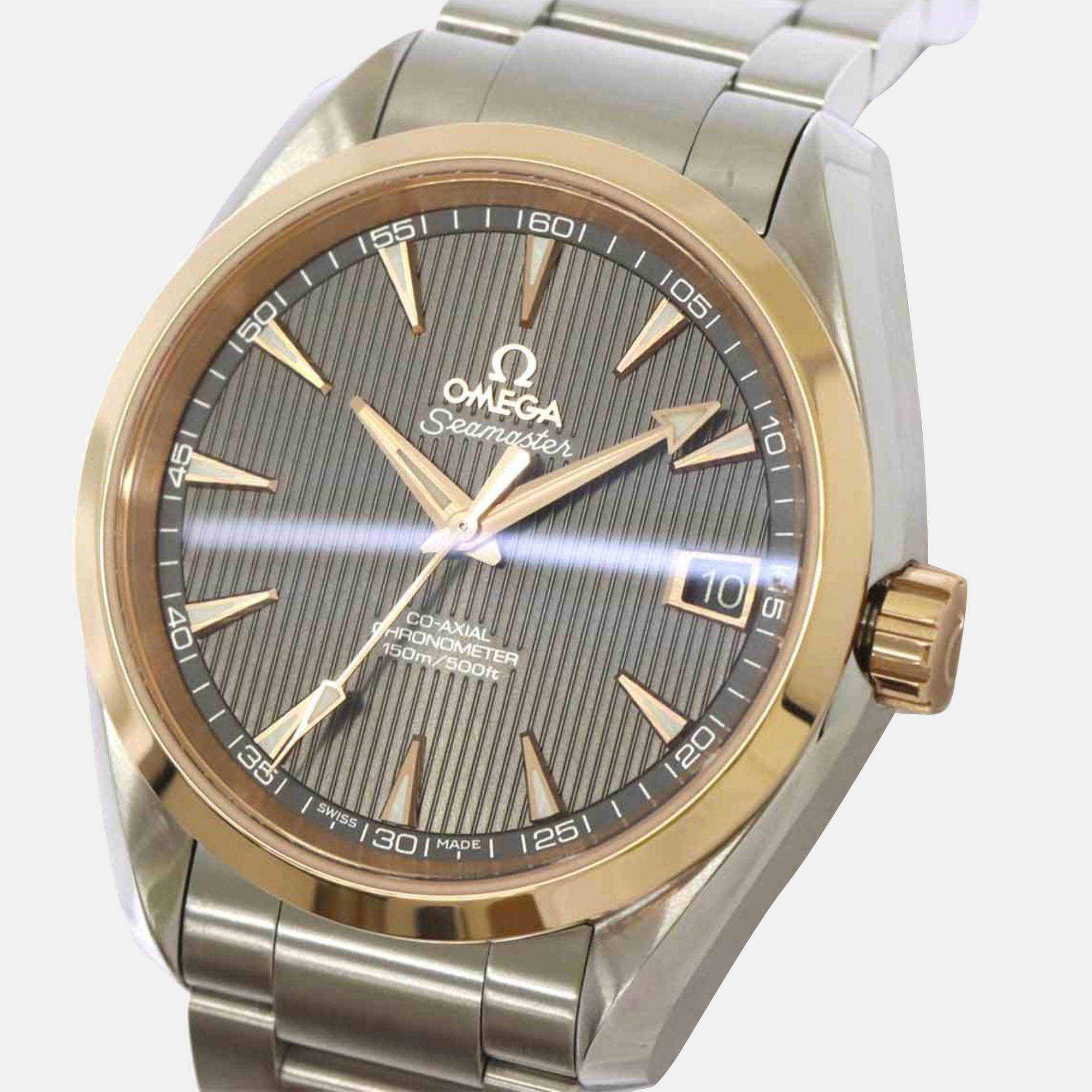 

Omega Grey 18k Rose Gold Stainless Steel Seamaster Aqua Terra 231.20.39.21.06.003 Automatic Men's Wristwatch 39 mm